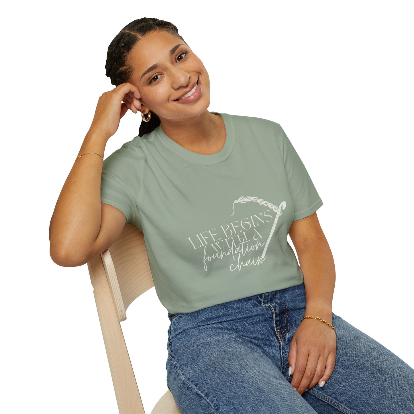 Life Begins With a Foundation Chain Tee