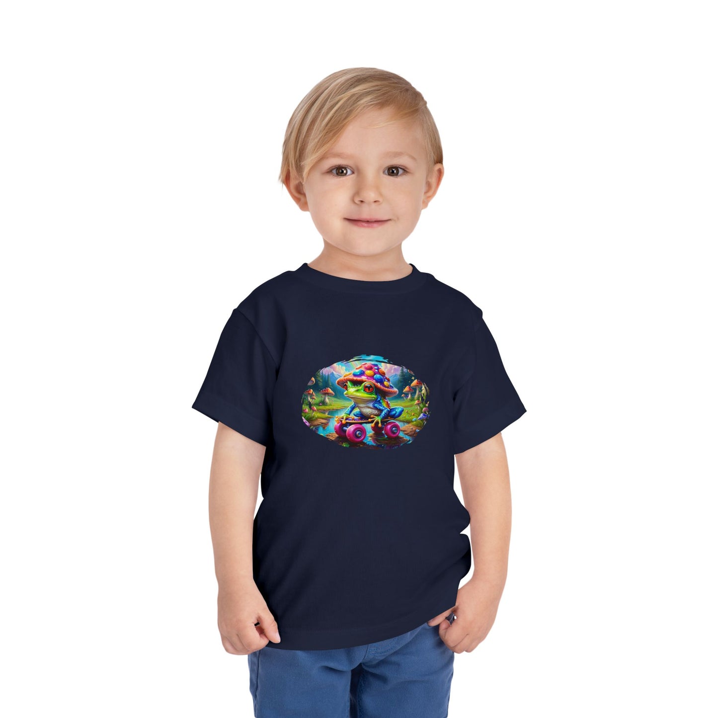 Skateboarding Frog Toddler T Shirt, Playful Frog Skate Tee for Kids