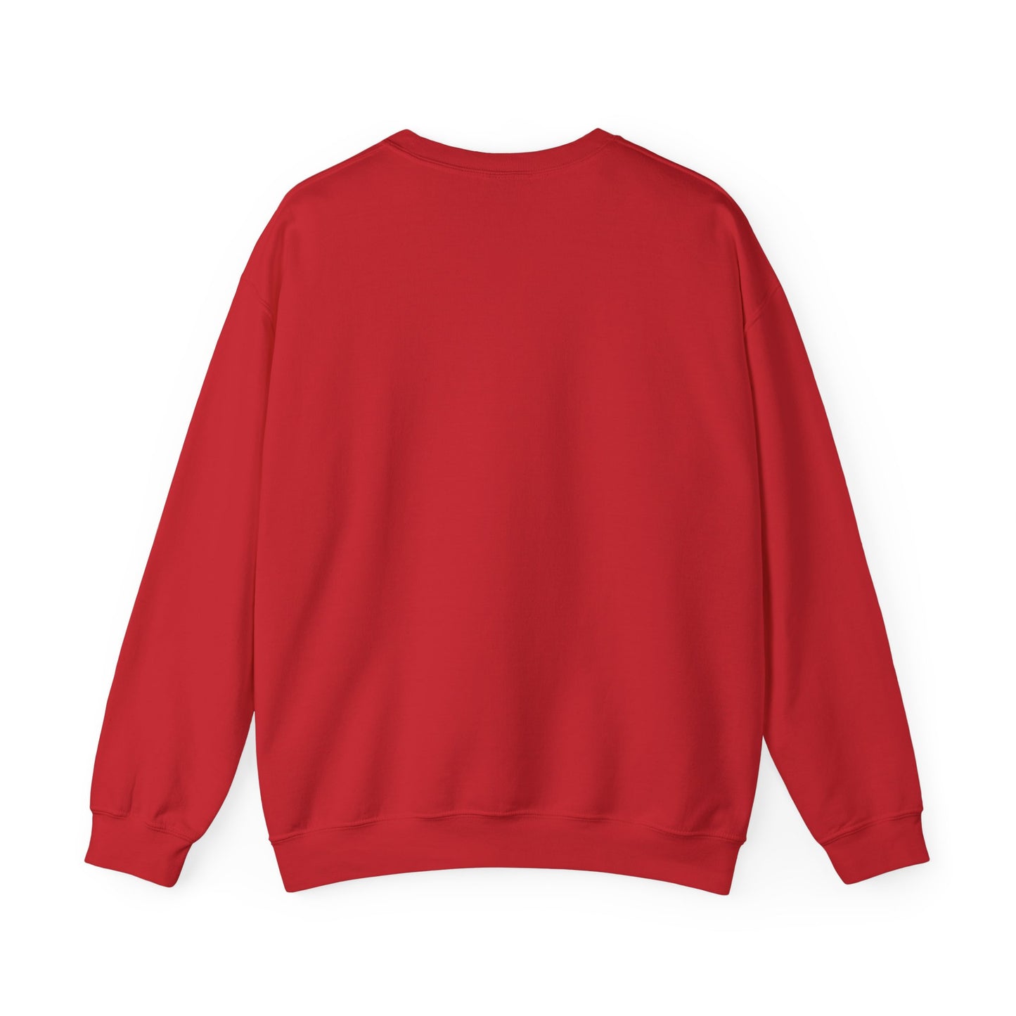 Back view of Red sweatshirt on a white background