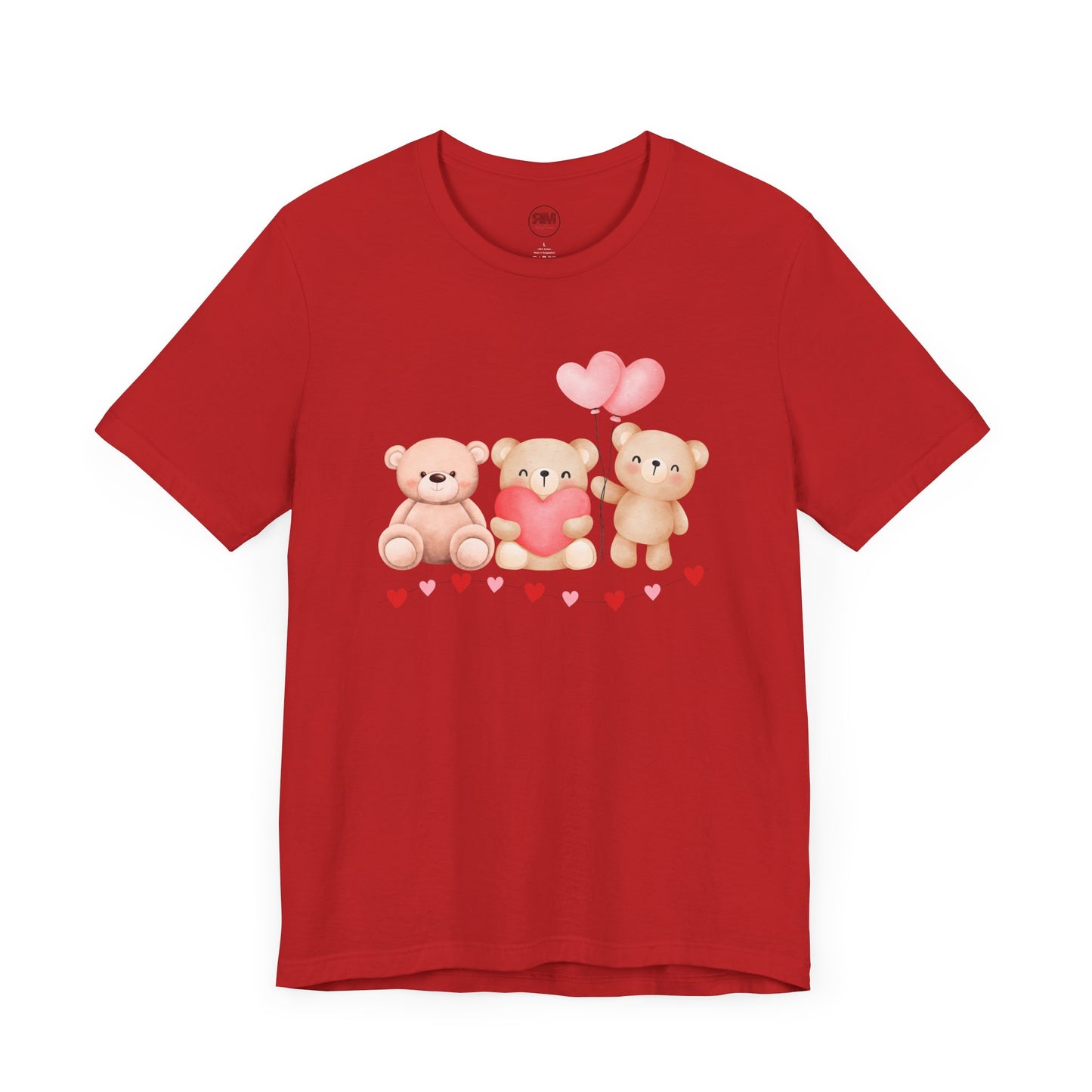 valentine's day teddy bears red tshirt front