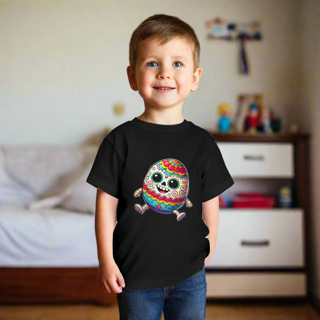 calavera sugar skull easter egg kids tshirt