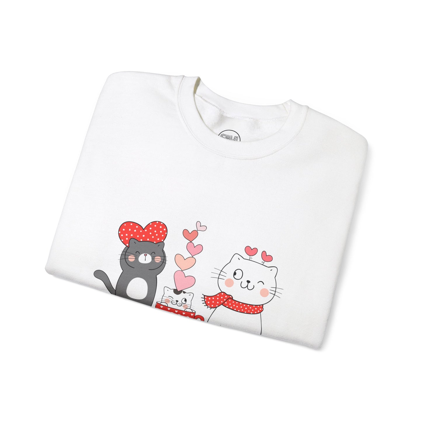 Kittens Valentines Day Sweatshirt, Cute Puppy and Kitten Valentines Pullover