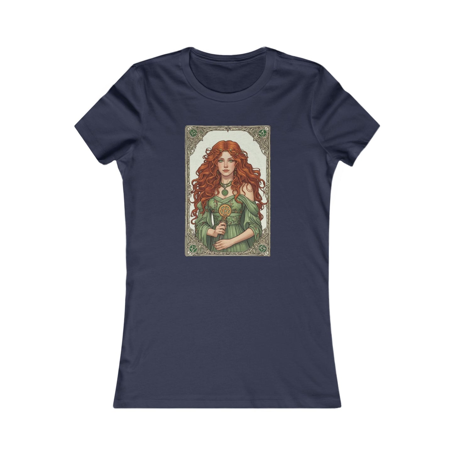 Queen of Pentacles Tarot T Shirt, Earth Witch Graphic Tee