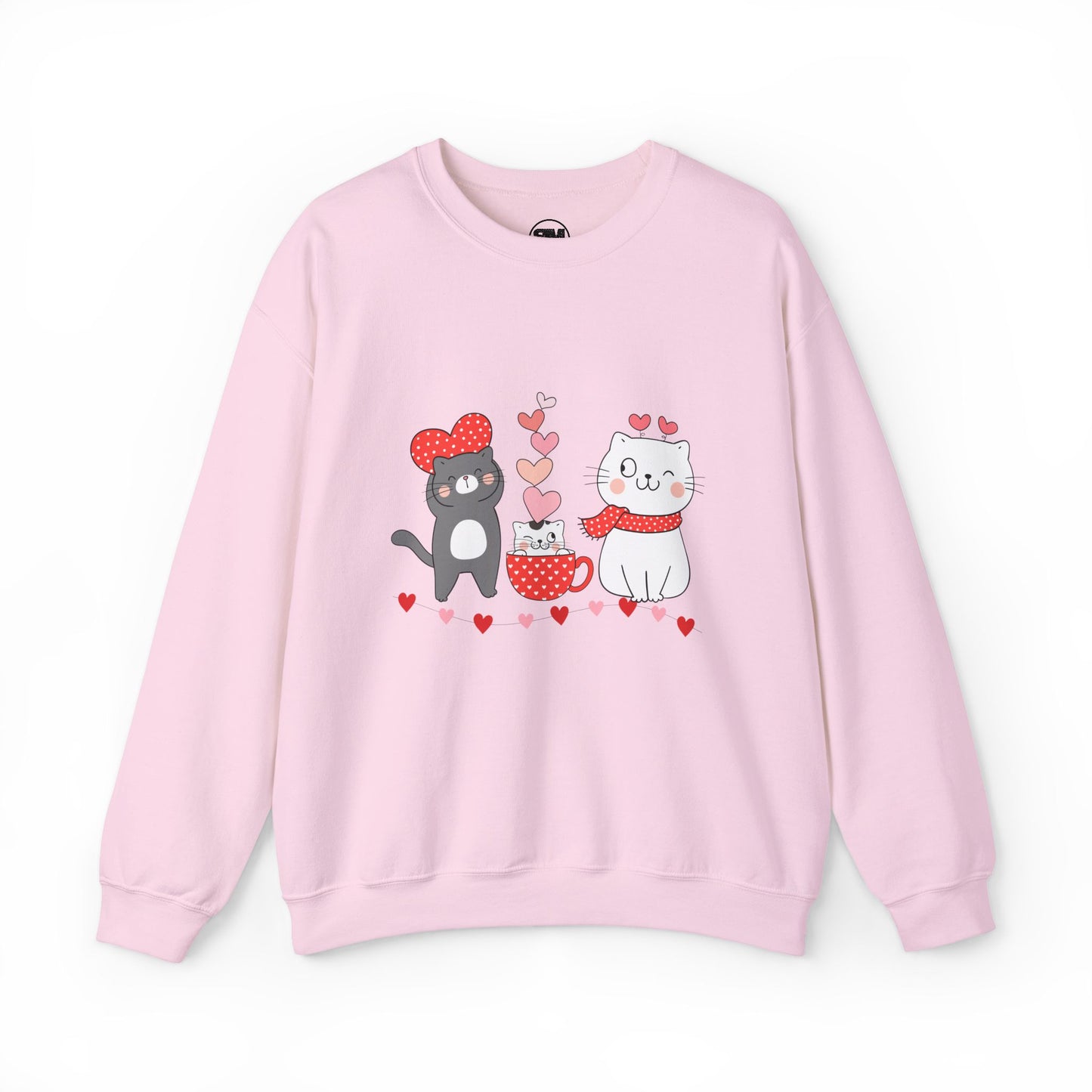 Kittens Valentines Day Sweatshirt, Cute Puppy and Kitten Valentines Pullover