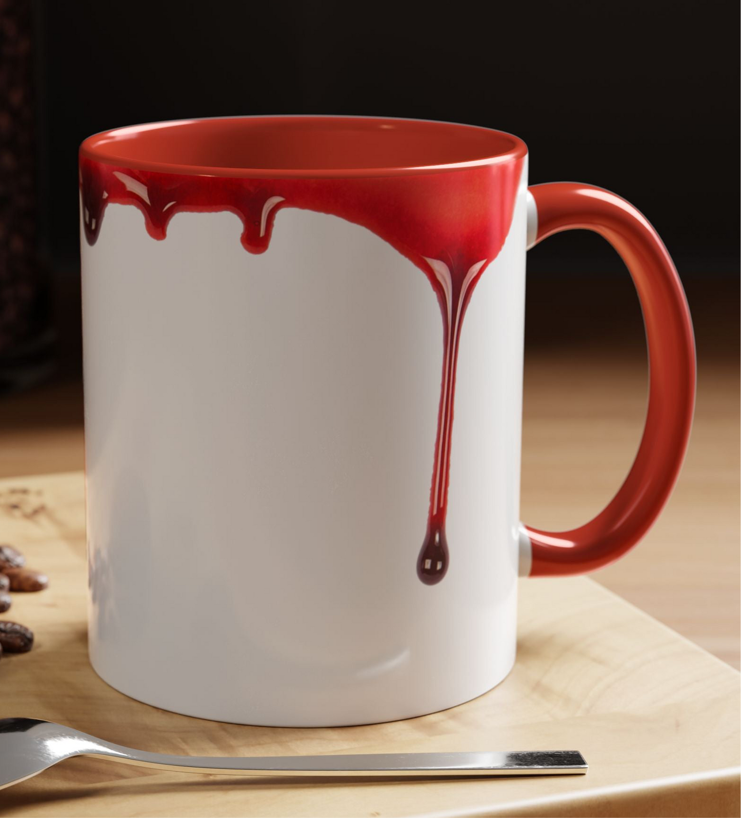 White mug with red blood dripping effect 11oz