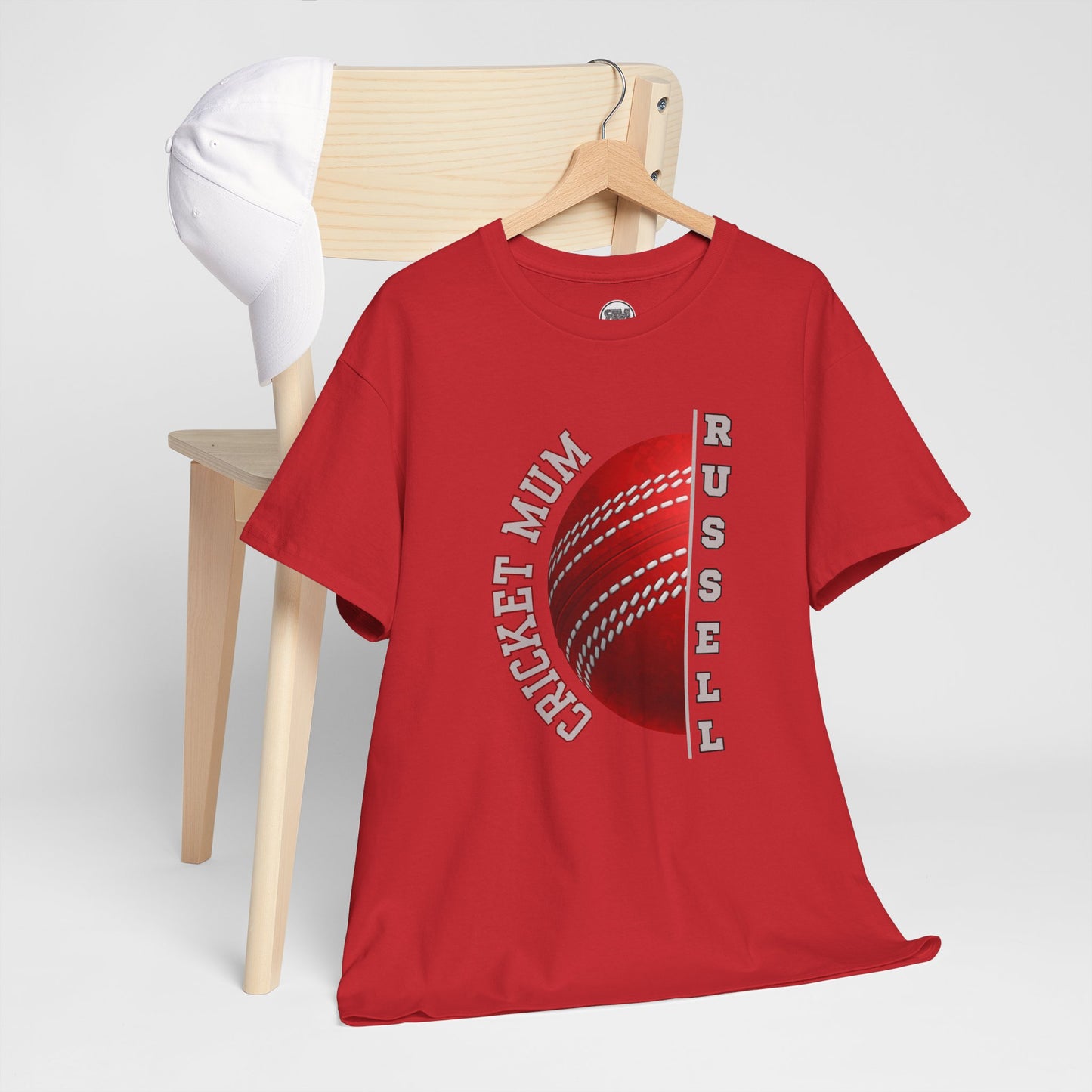 Personalised Cricket Mum T Shirt, Custom Name Gift for Cricket Loving Mothers