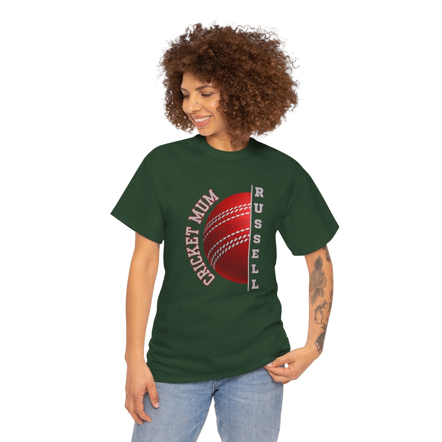 Personalised Cricket Mum T Shirt, Custom Name Gift for Cricket Loving Mothers