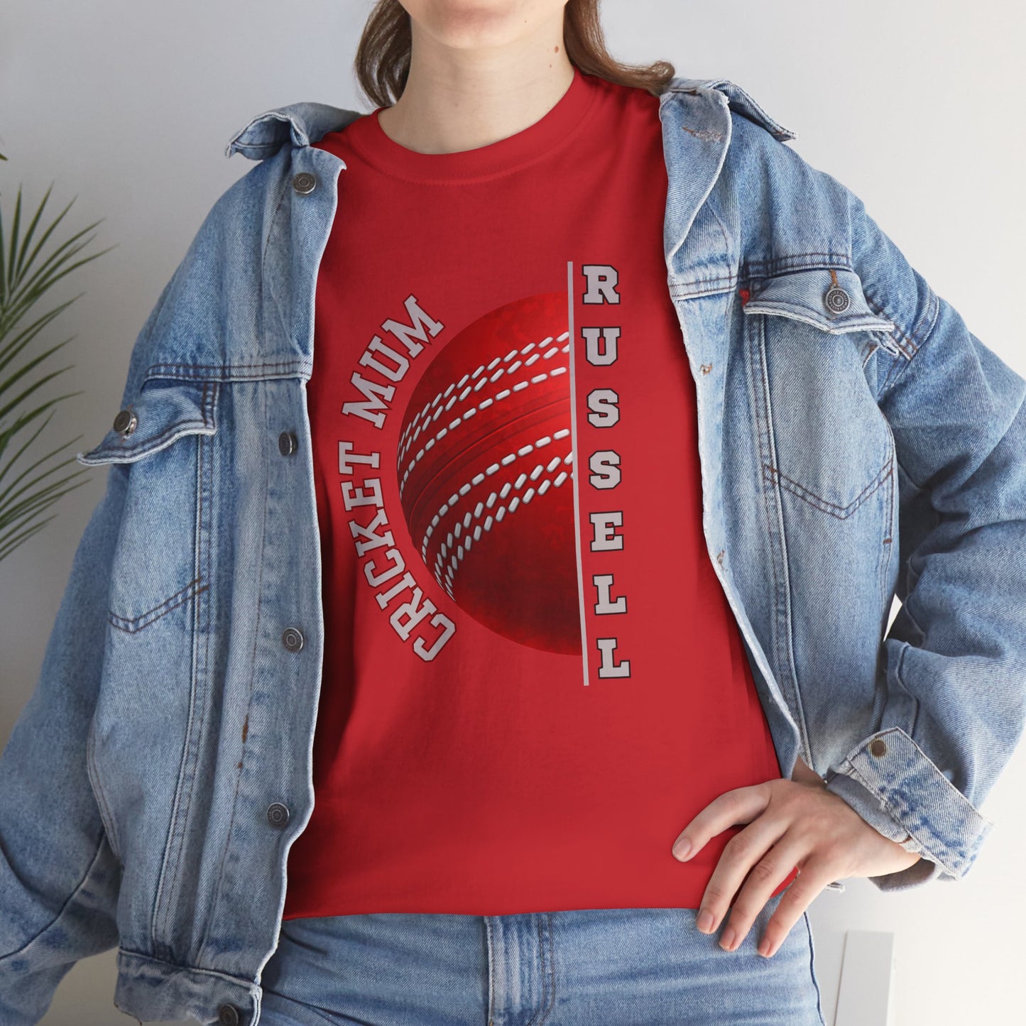 Personalised Cricket Mum T Shirt, Custom Name Gift for Cricket Loving Mothers