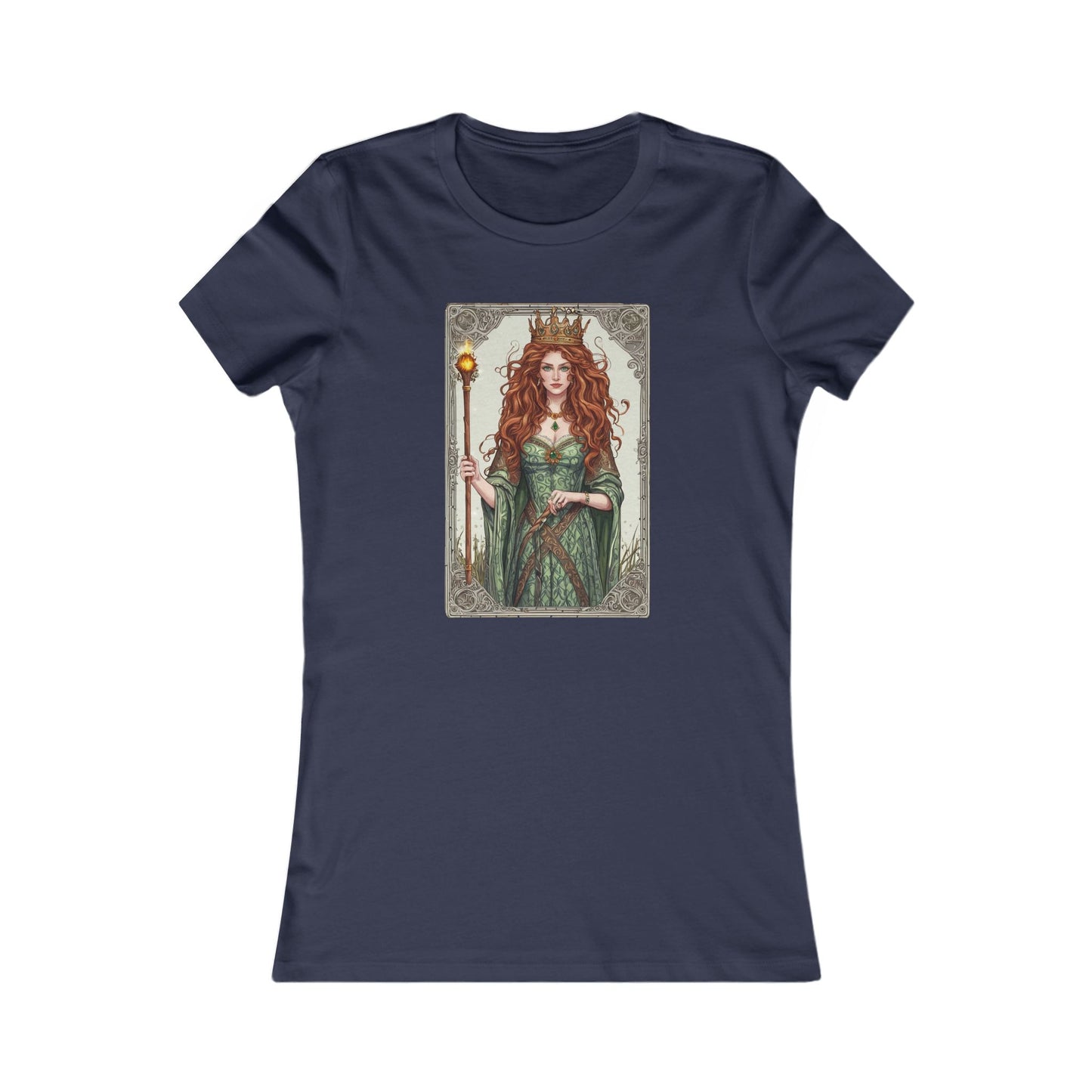 Queen of Wands Tarot T Shirt in Scarlet, Creative Fire Tee
