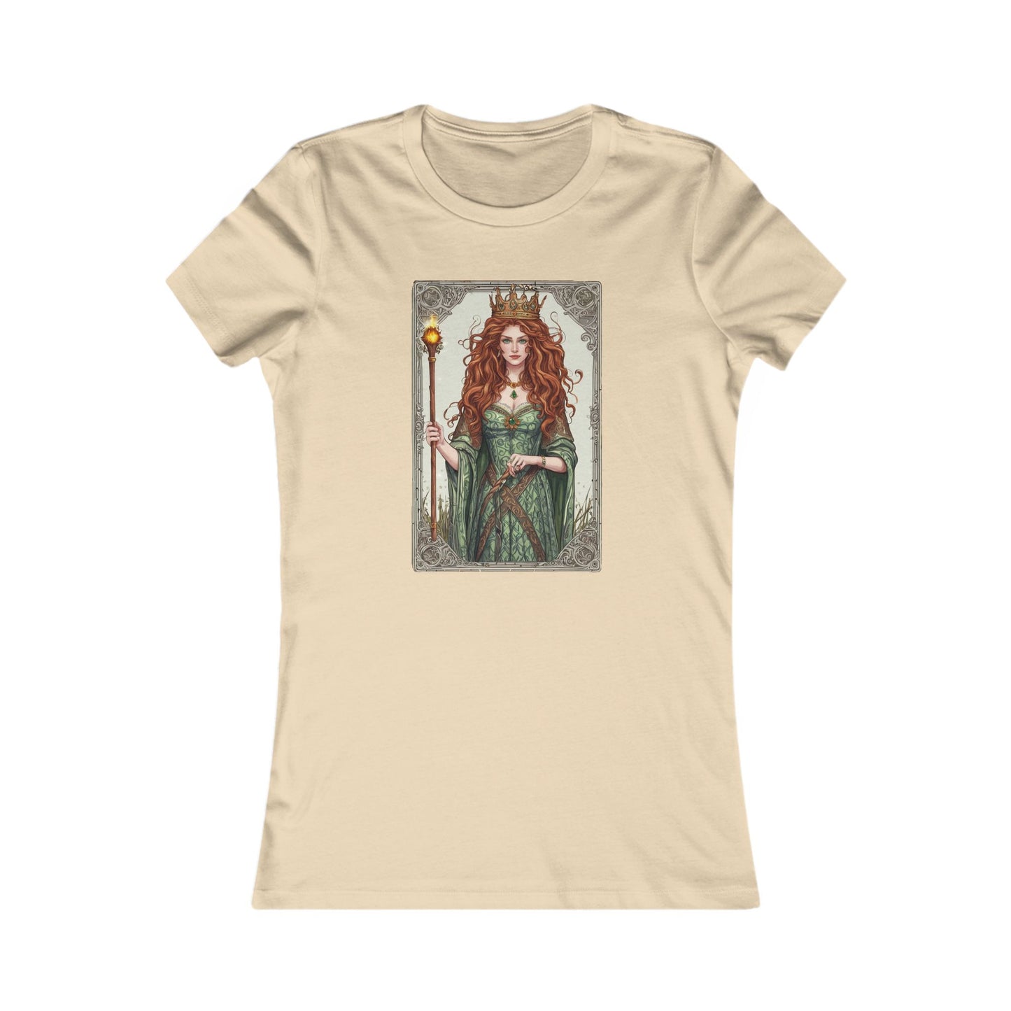 Queen of Wands Tarot T Shirt in Scarlet, Creative Fire Tee