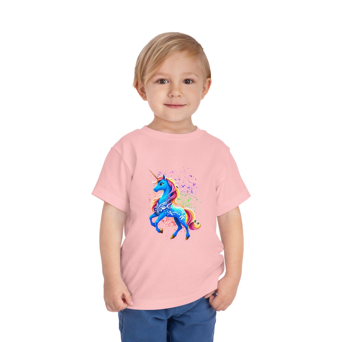 Rainbow Blue Unicorn Kids Shirt, Colorful Unicorn T Shirt for Children