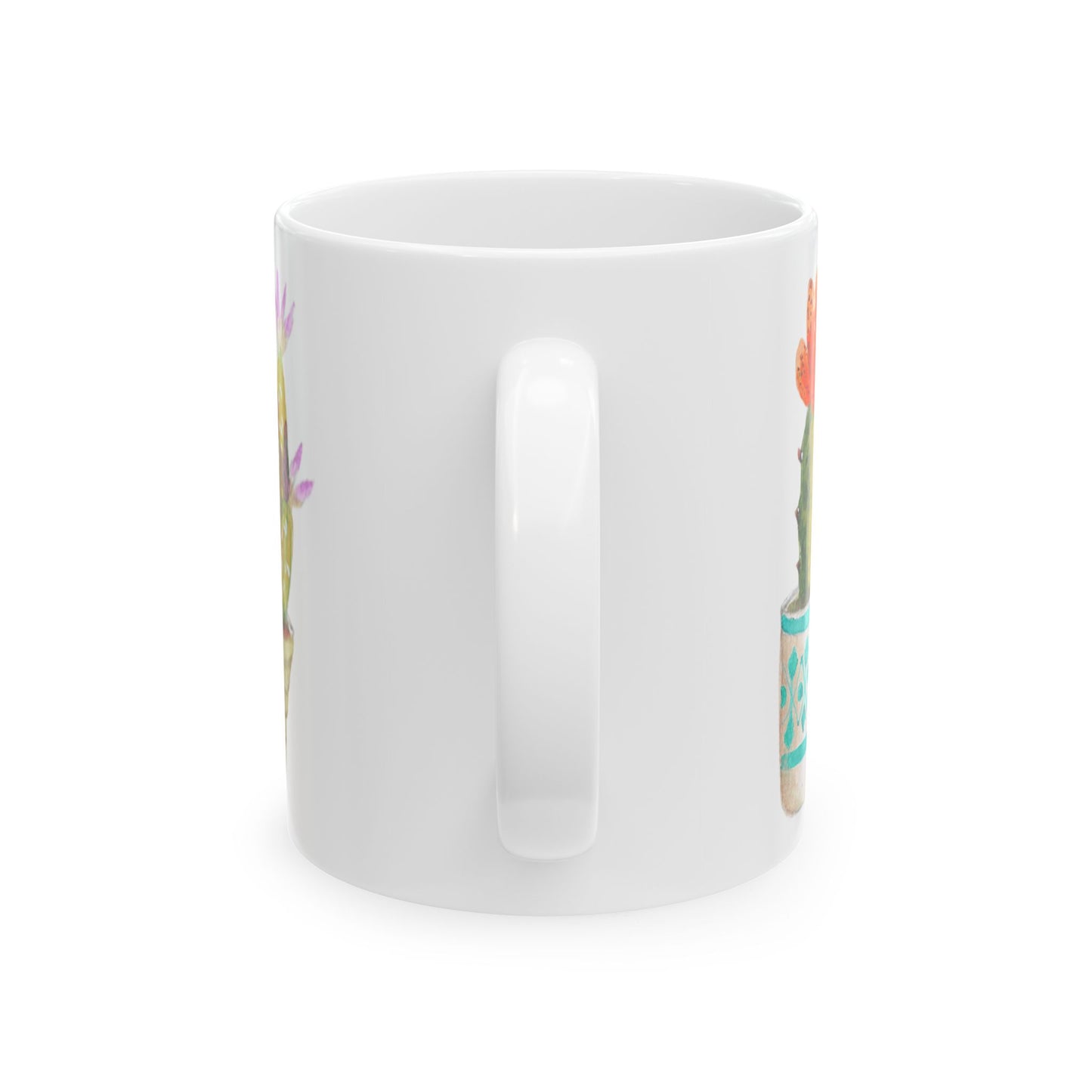 Watercolor Potted Cacti & Succulents Ceramic Mug – Botanical Floral Coffee Cup (11 oz & 15 oz)