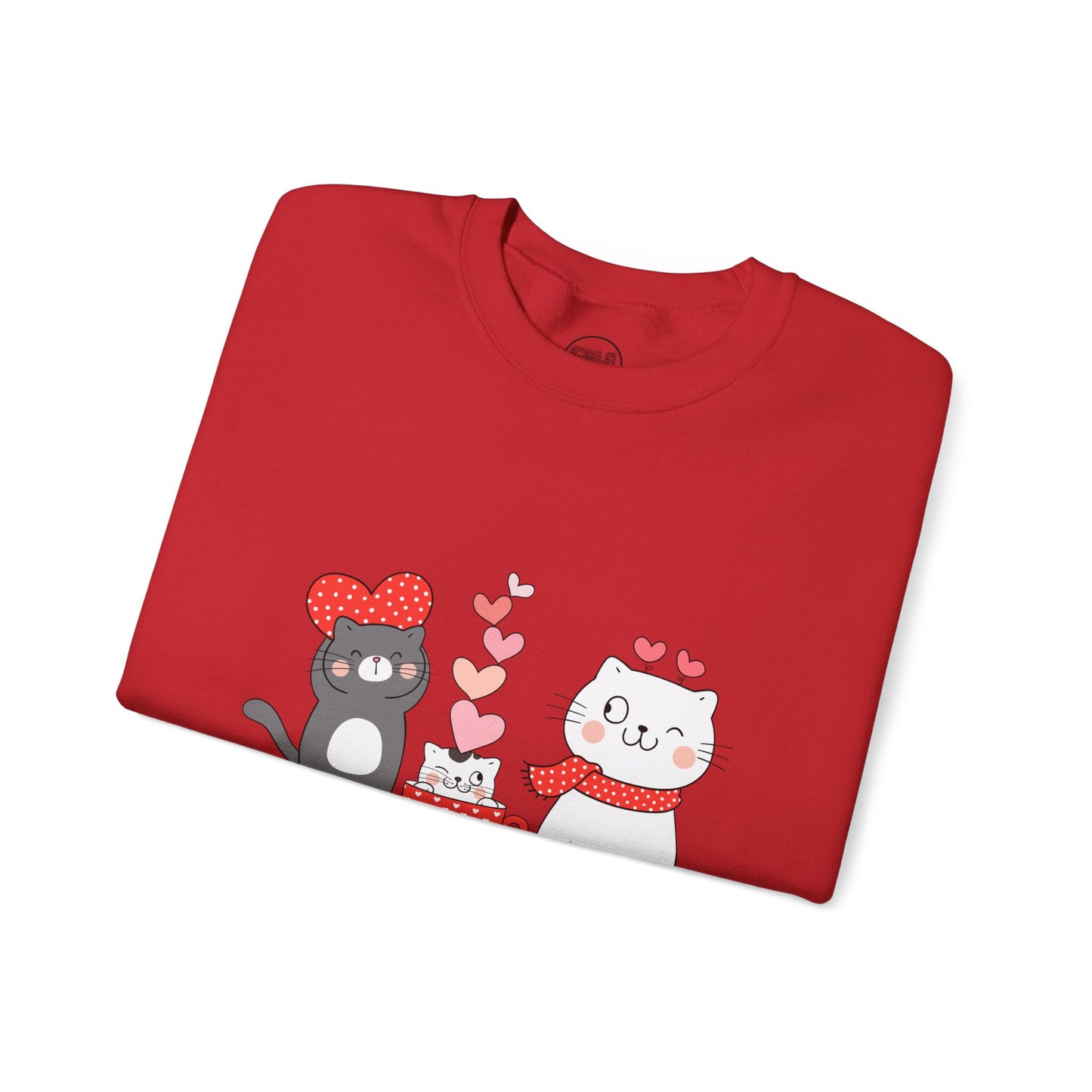 Kittens Valentines Day Sweatshirt, Cute Puppy and Kitten Valentines Pullover