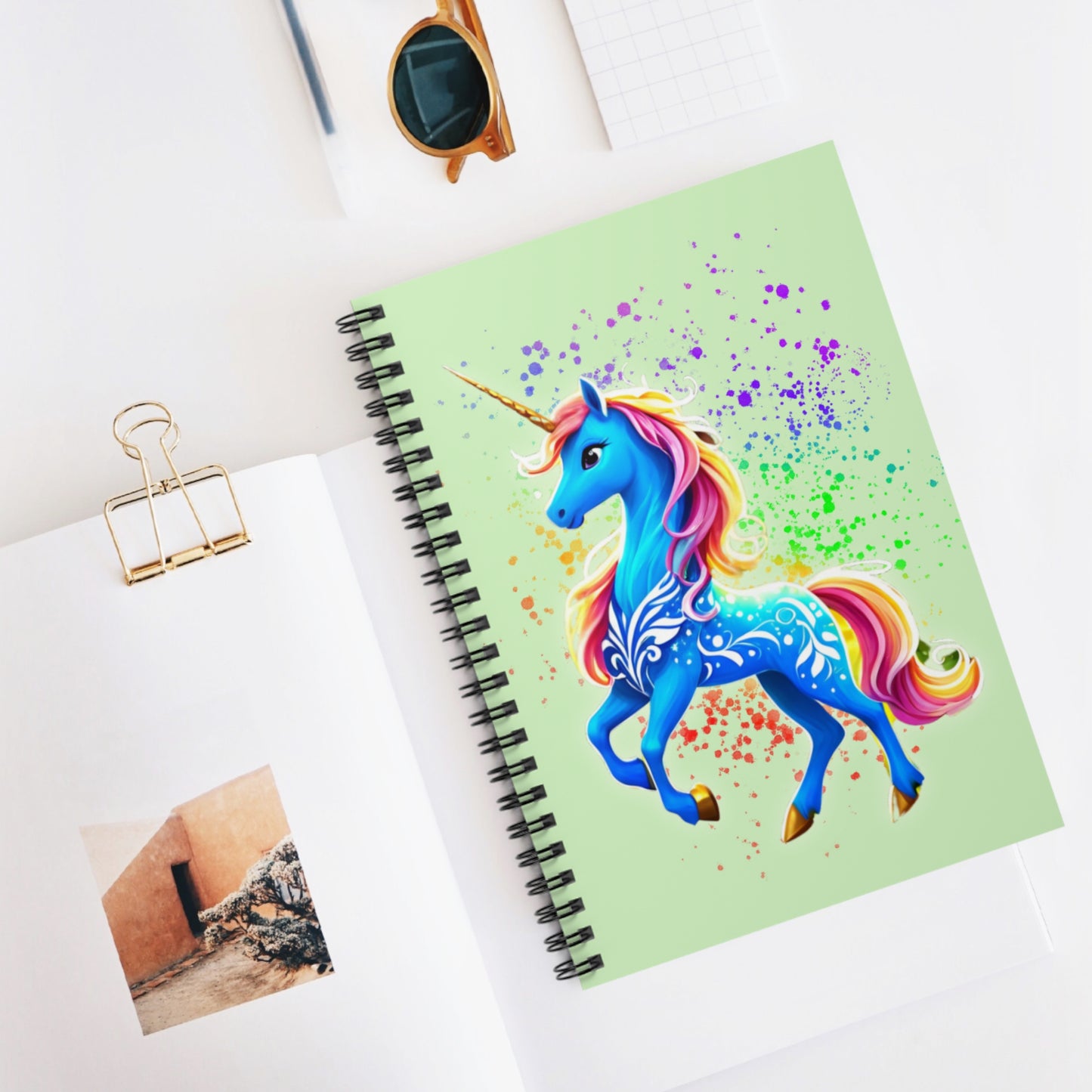Unicorn Spiral Journal - Ruled Line A5 Notebook