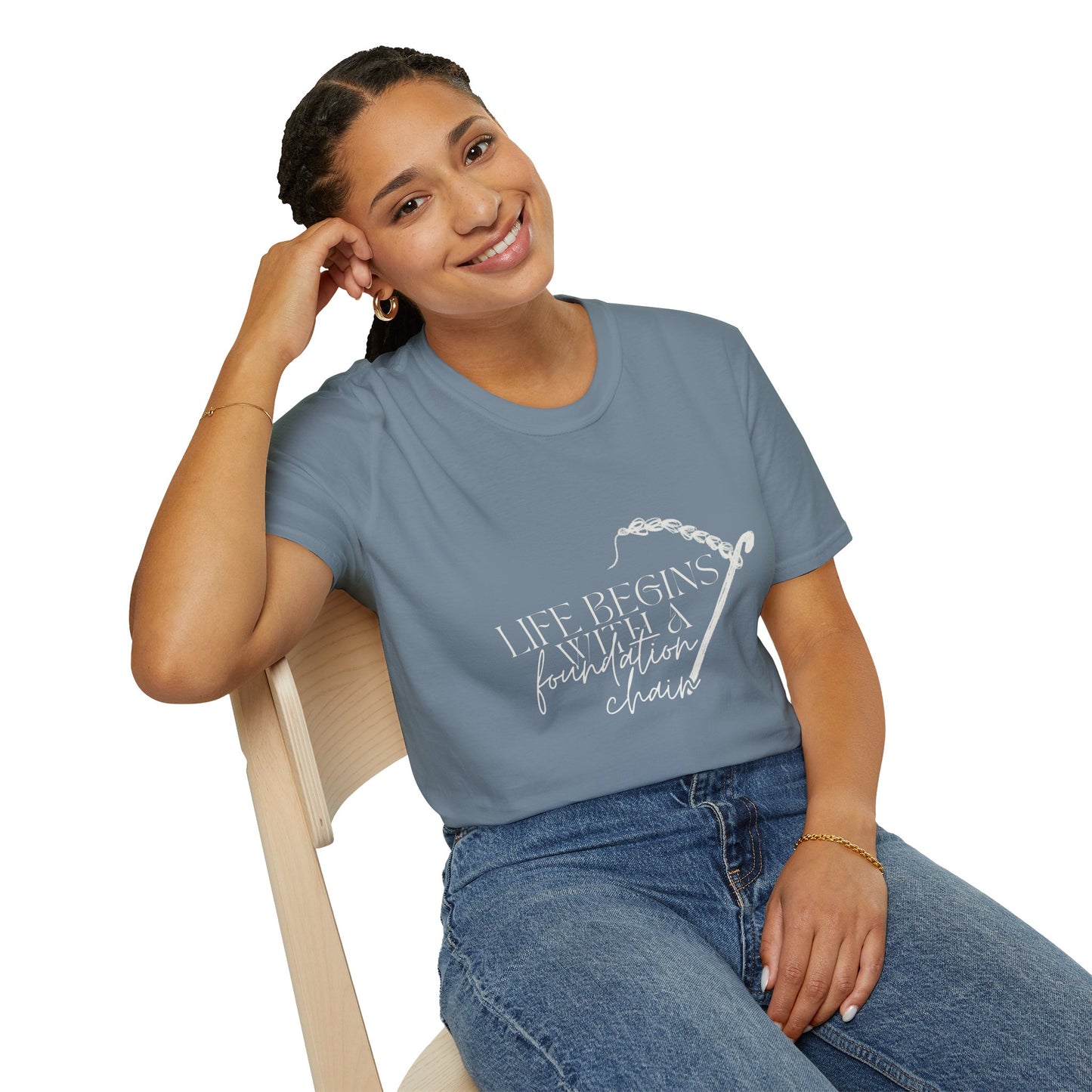 Life Begins With a Foundation Chain Tee