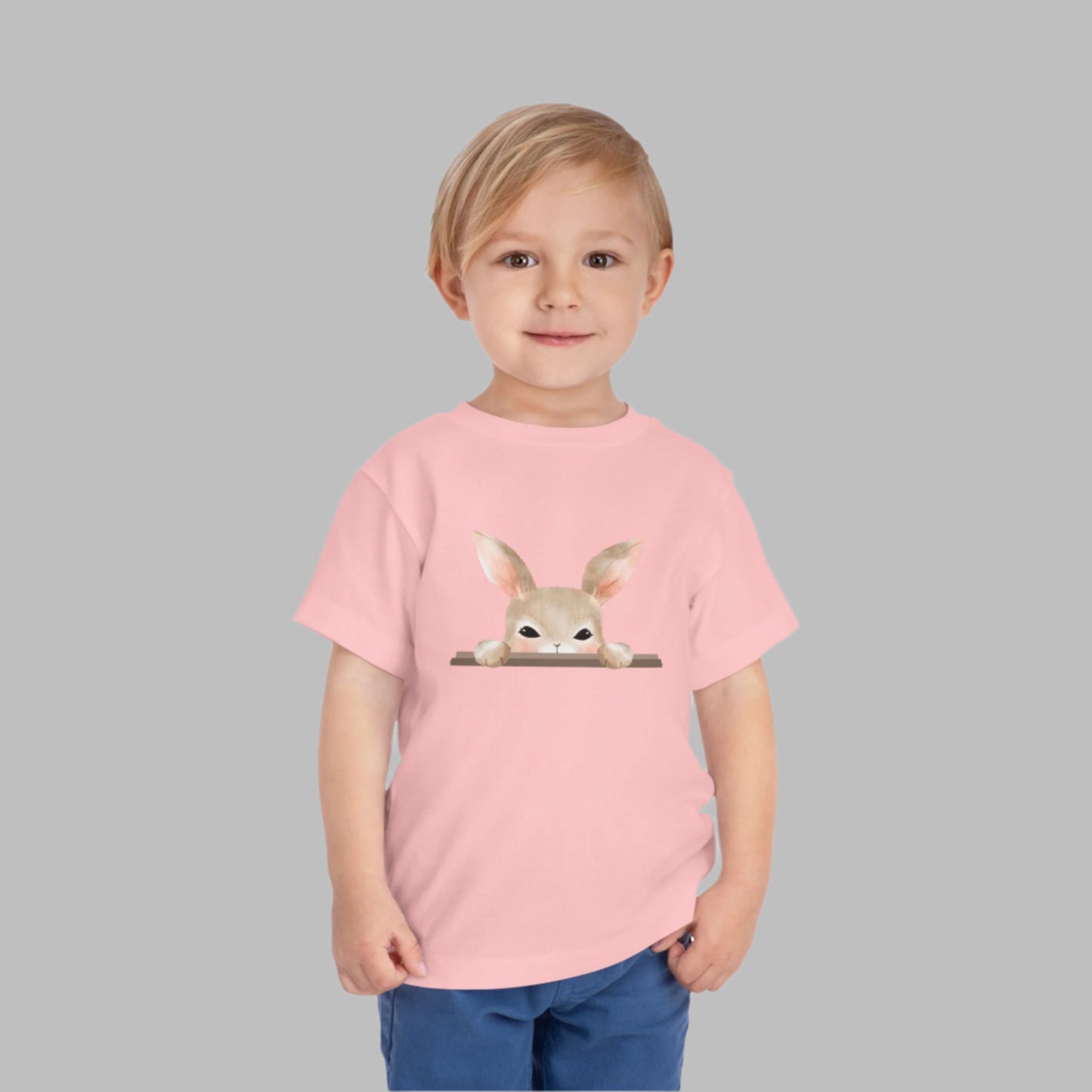 Peeking Bunny Toddler T Shirt, Cute Easter Rabbit Toddler Tee