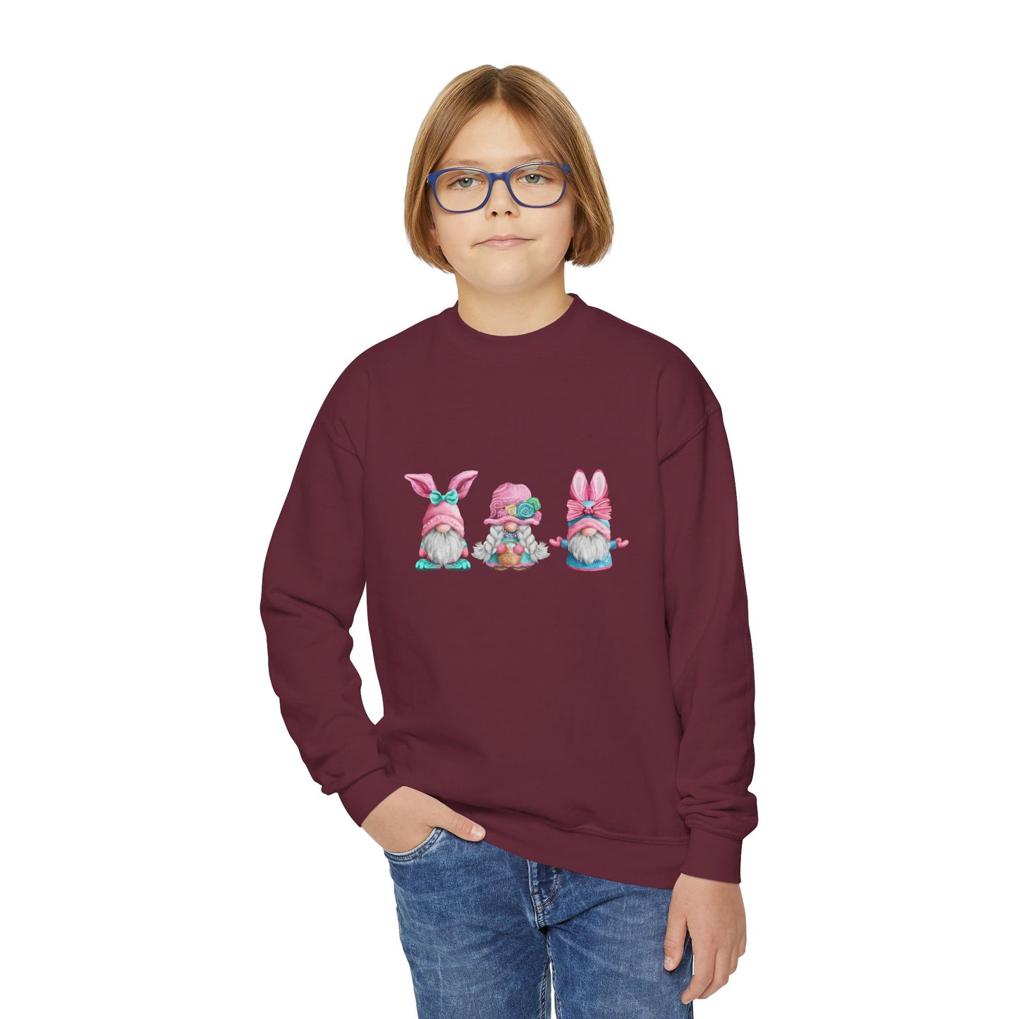 Happy Easter Pastel Gnomes In Bunny Ears Sweatshirt, Cute Spring Gnome Top for Kids