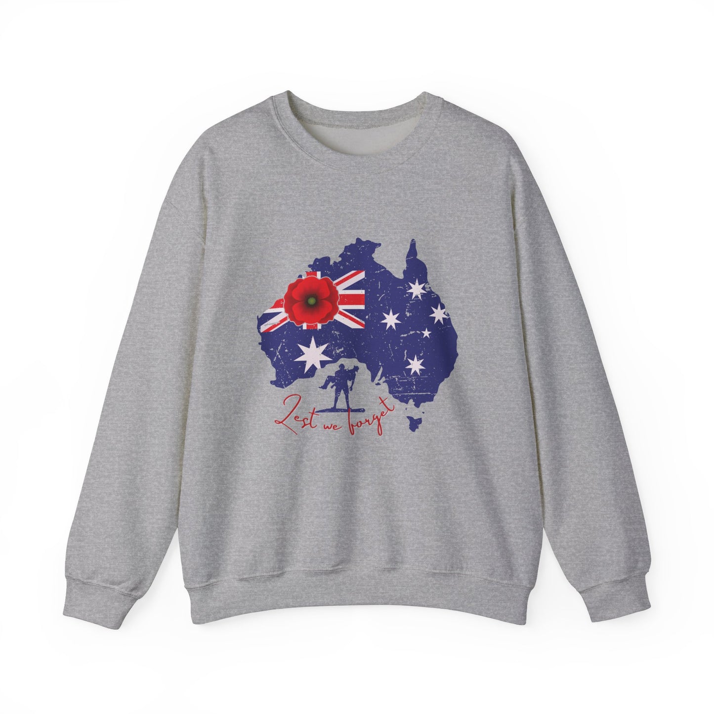 ANZAC Lest We Forget Remembrance Sweatshirt, Australian Anzac Tribute Pullover
