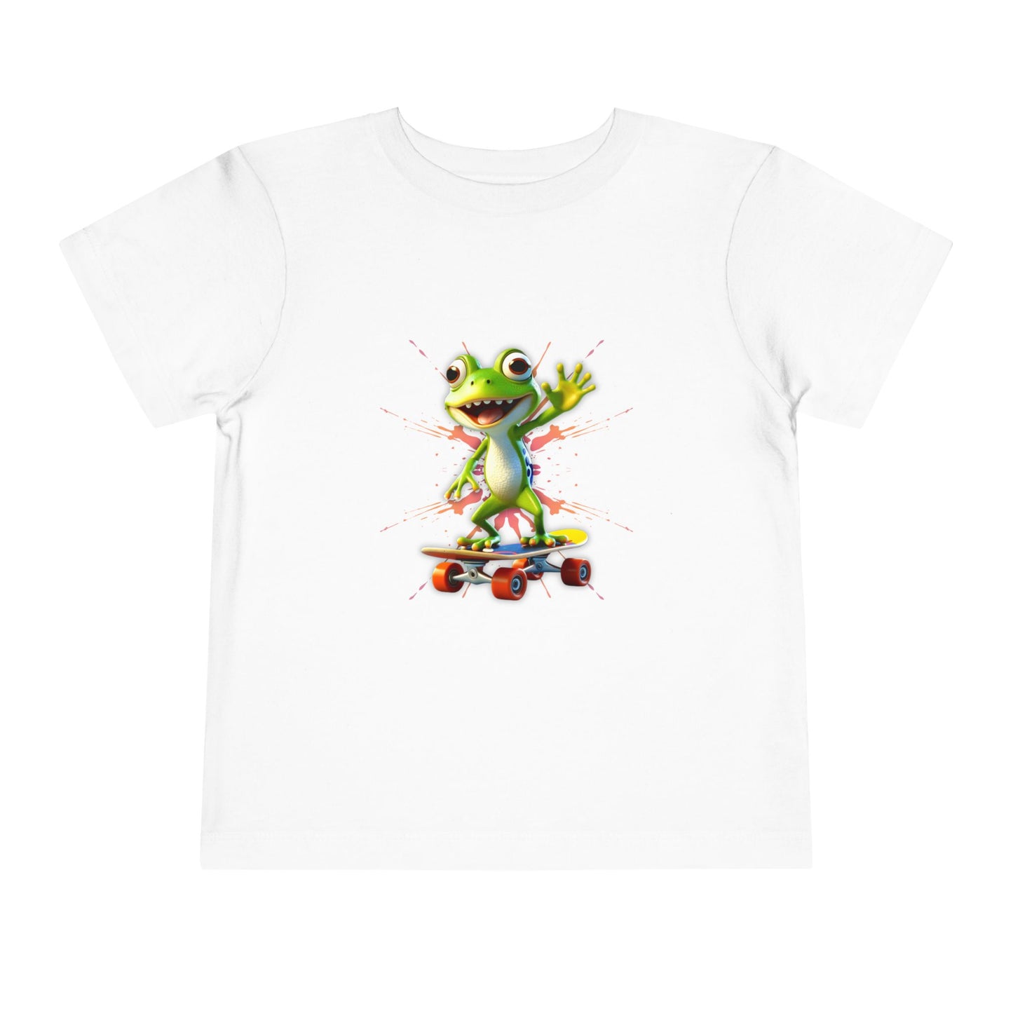 Skateboarding Frog Toddler T Shirt, Playful Frog Skate Tee for Kids