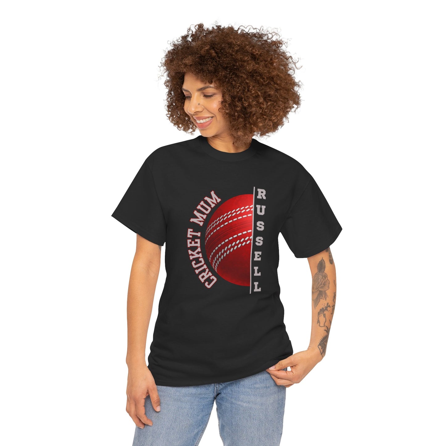 Personalised Cricket Mum T Shirt, Custom Name Gift for Cricket Loving Mothers