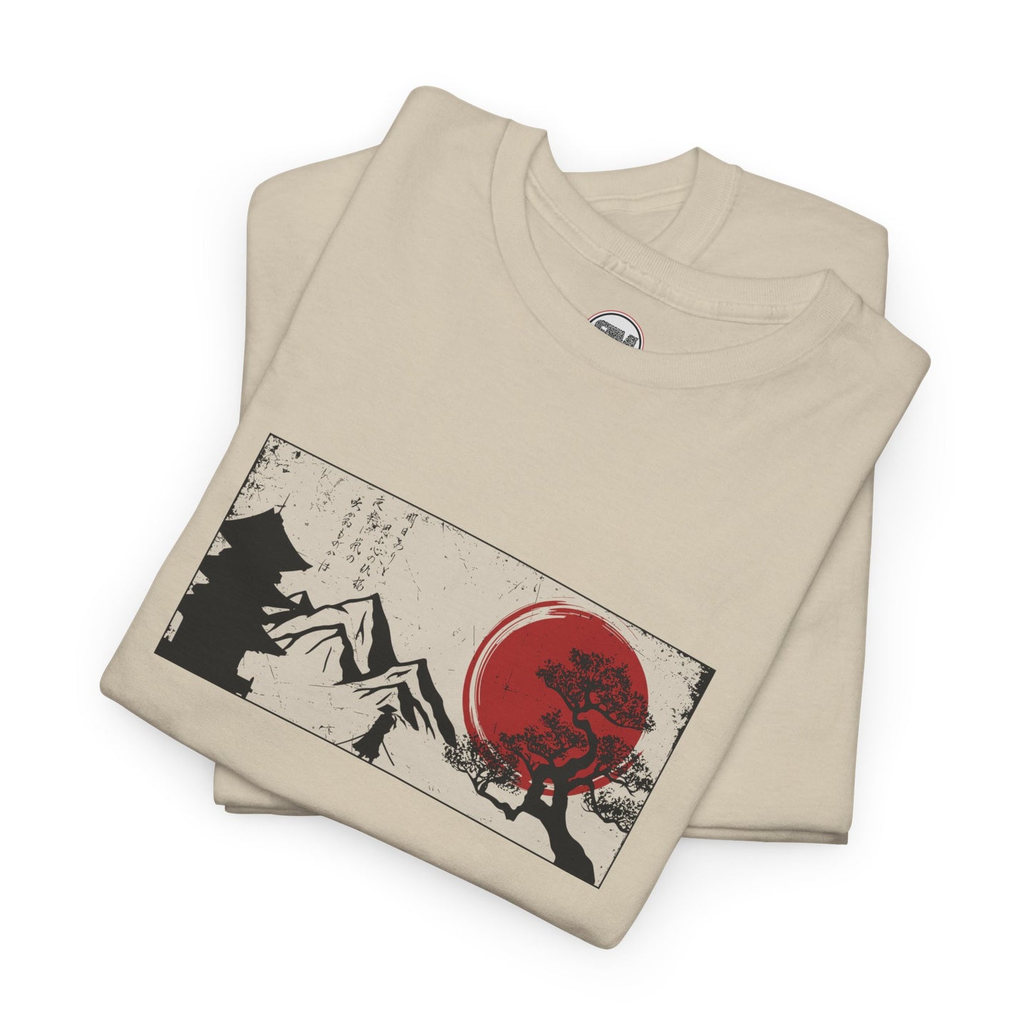 Zen Warrior Japanese Scene Mens Graphic T-shirt