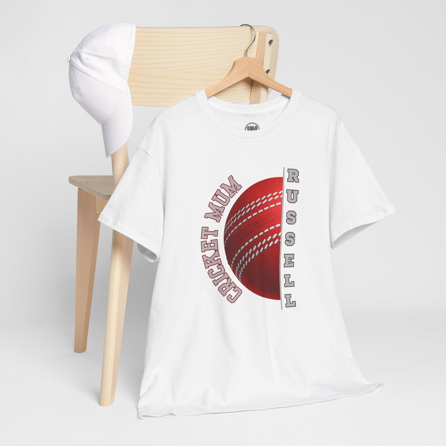 Personalised Cricket Mum T Shirt, Custom Name Gift for Cricket Loving Mothers