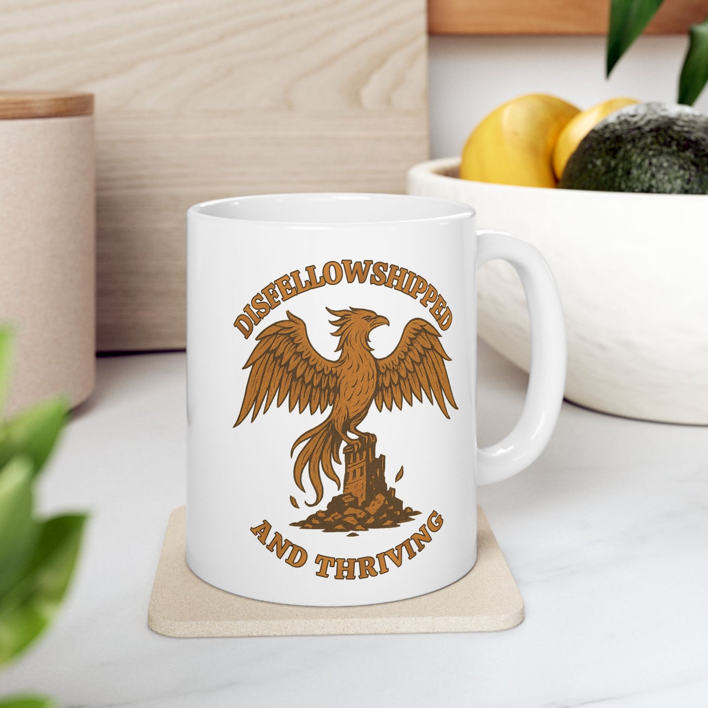 Disfellowshipped And Thriving Mug, Ex JW Cult Survivor Coffee Cup