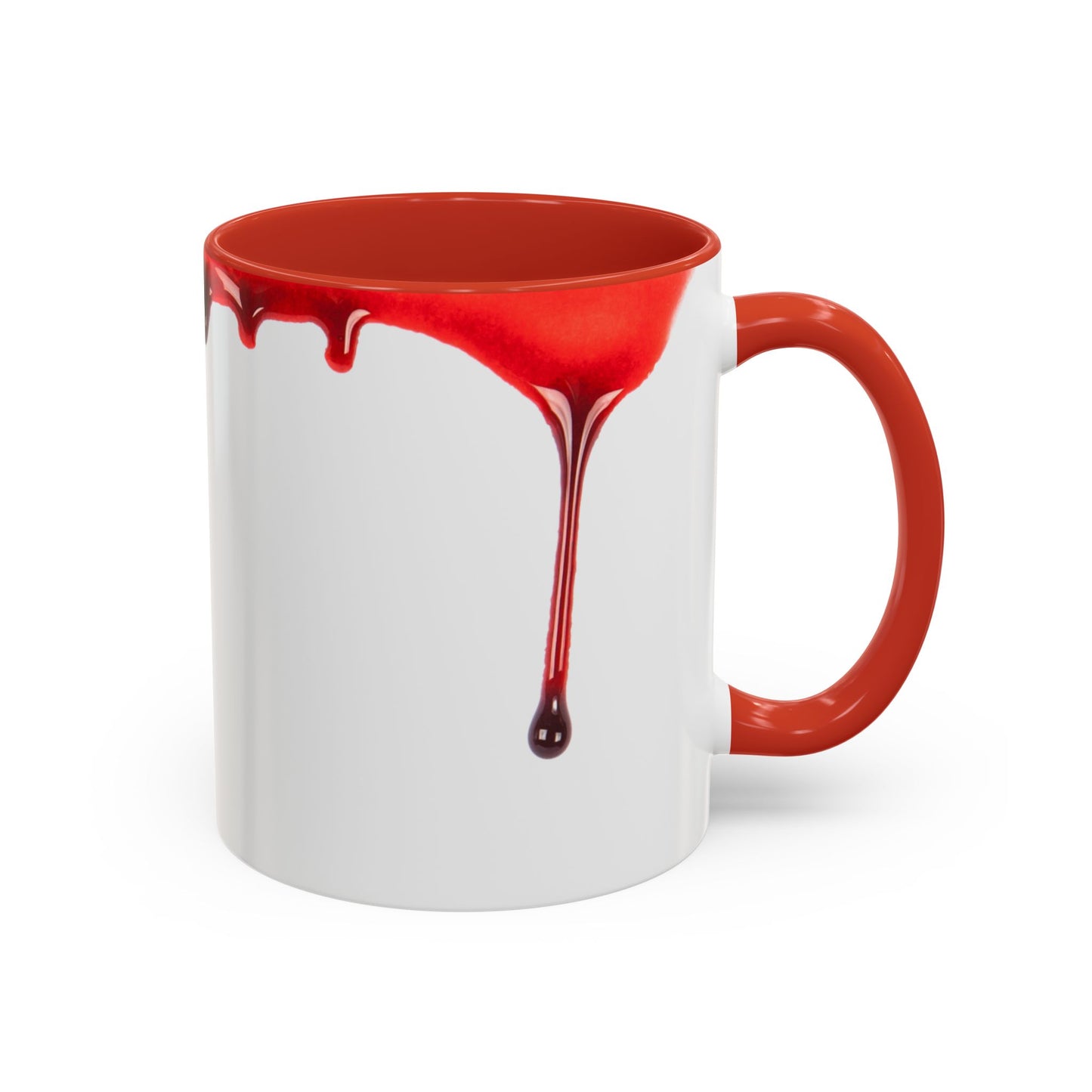 Ceramic Halloween coffee mug with blood drip design on white background