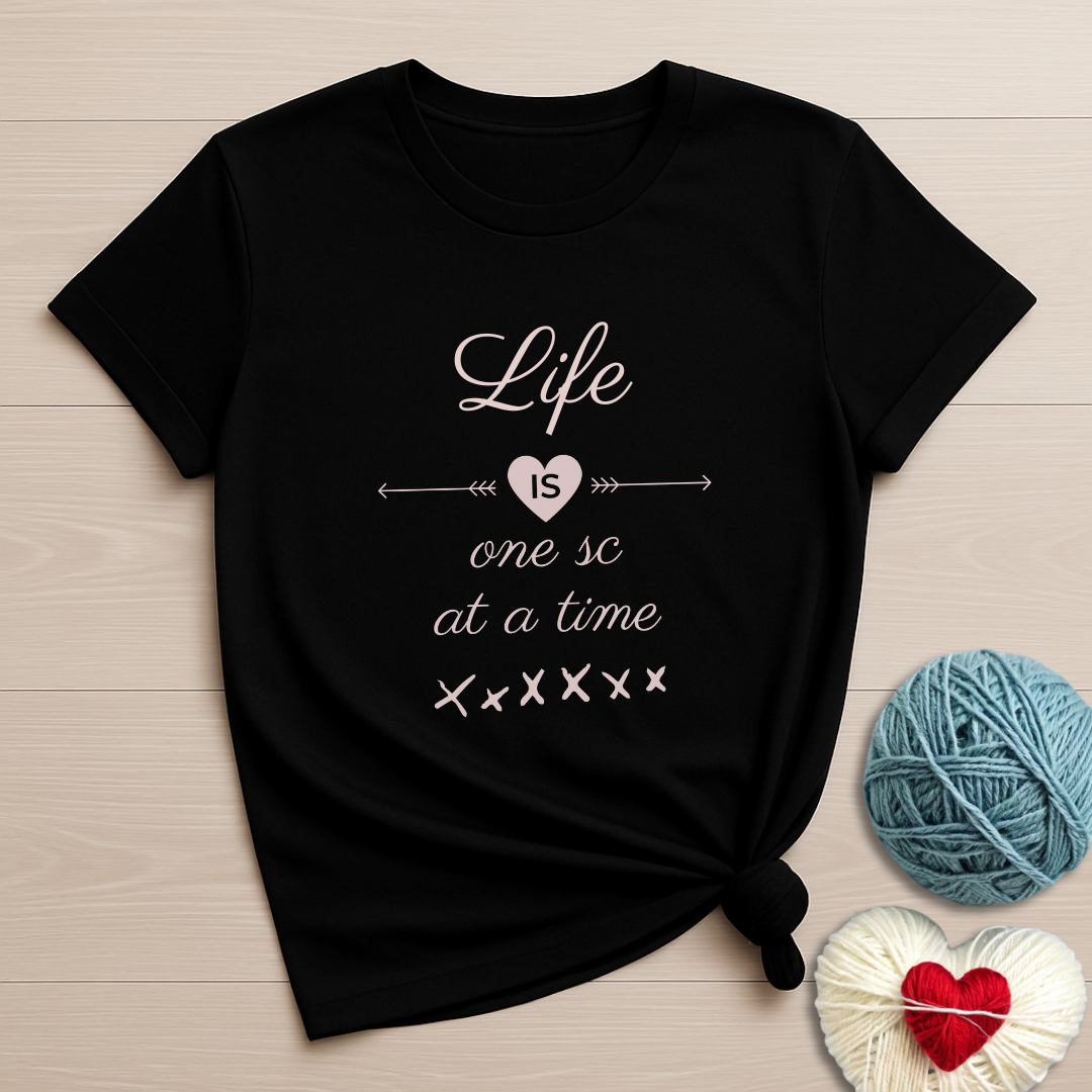Life Is One Single Crochet at a Time Unisex Tee