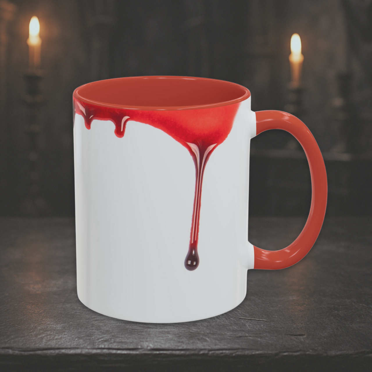 Dripping Blood Mug Horror Halloween white and red