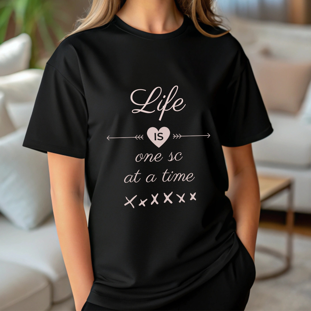 Life Is One Single Crochet at a Time Unisex Tee