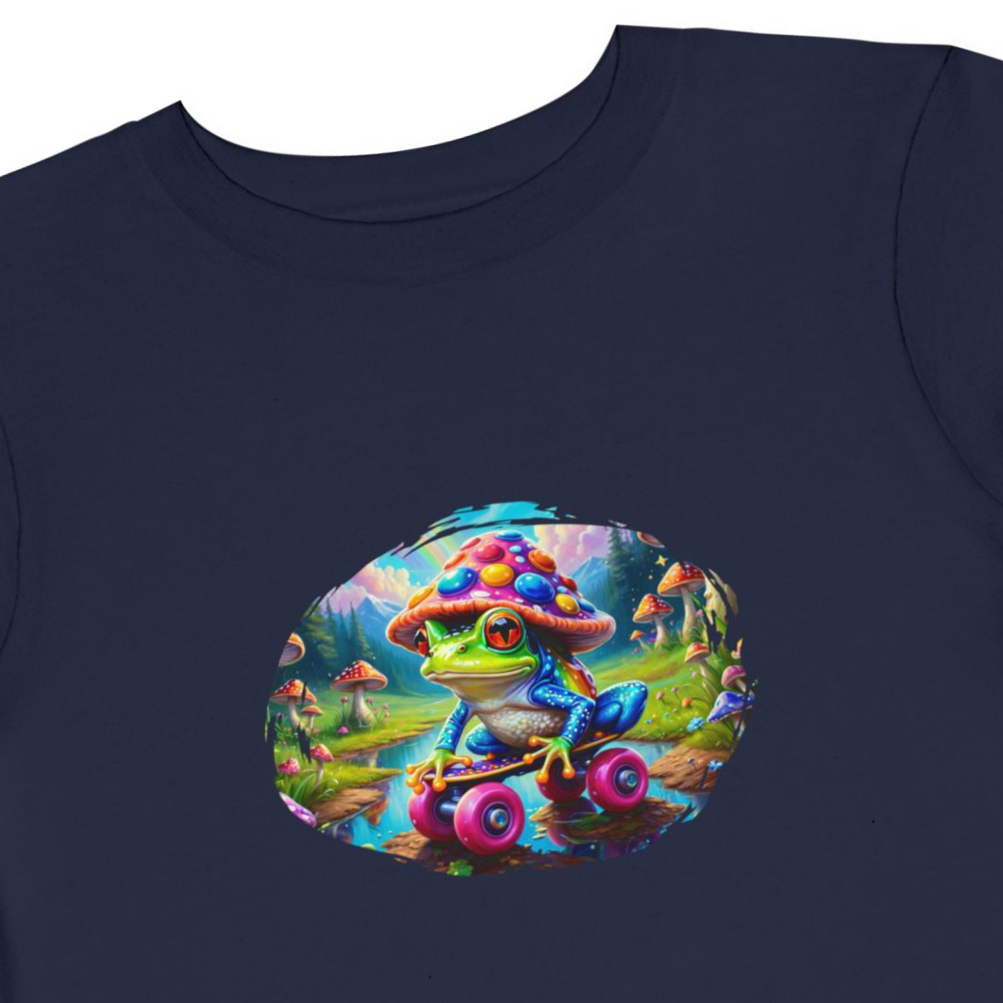 Skateboarding Frog Toddler T Shirt, Playful Frog Skate Tee for Kids