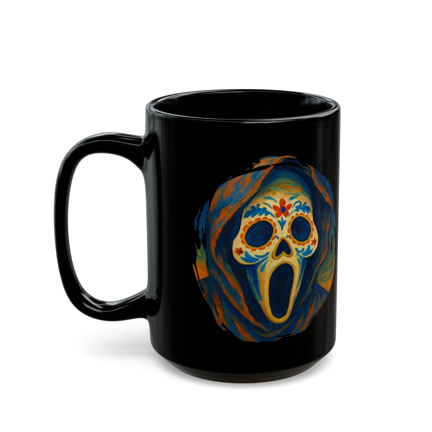 Spooky Sugar Skull Mug | Horrorcore Day of the Dead Coffee Cup Black or White