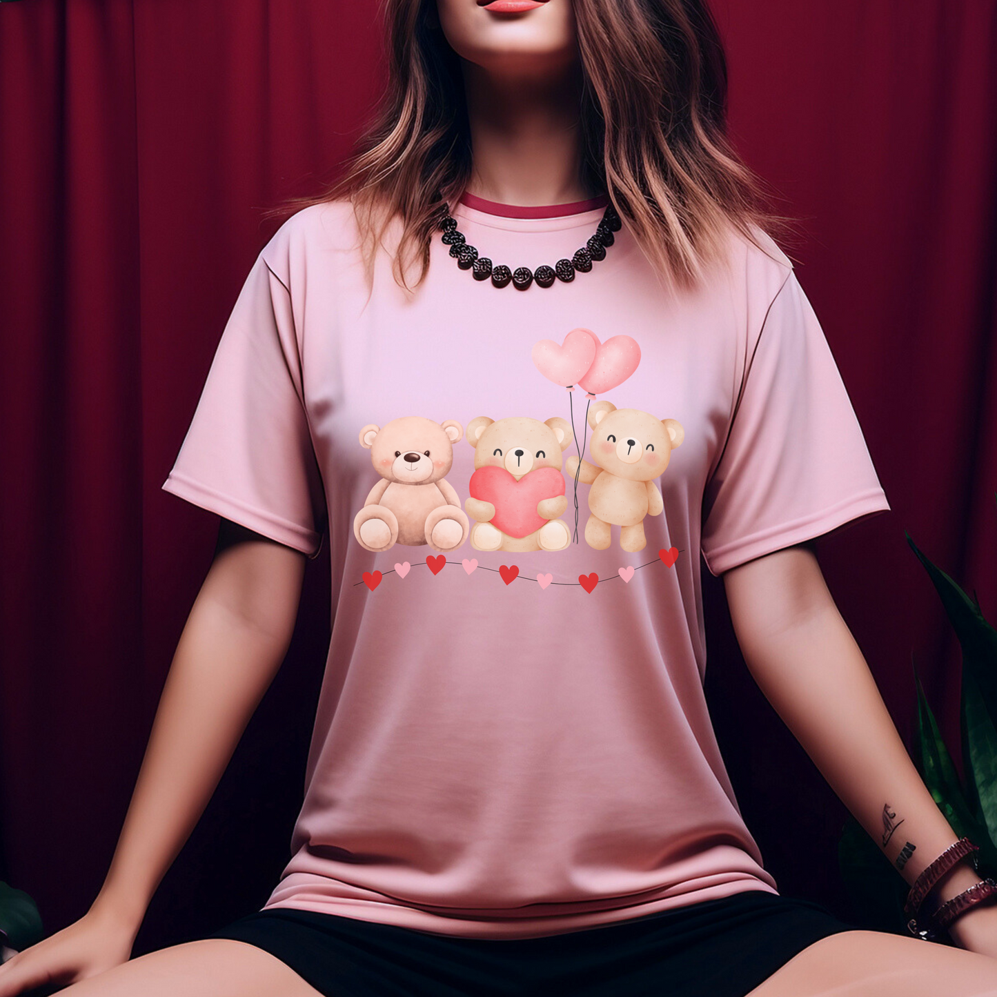 Teddy Bear Valentines Day T Shirt, Cute Love Plush Tee
