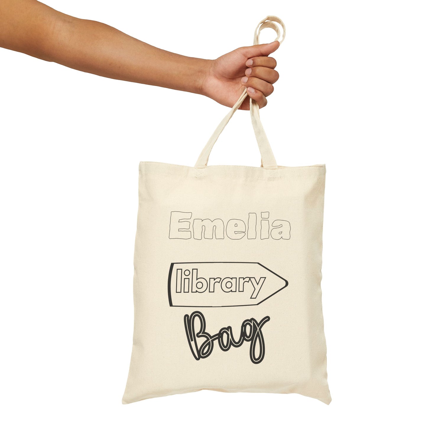 Personalized Canvas Book Tote Bag to color in yourself Books Design Printify
