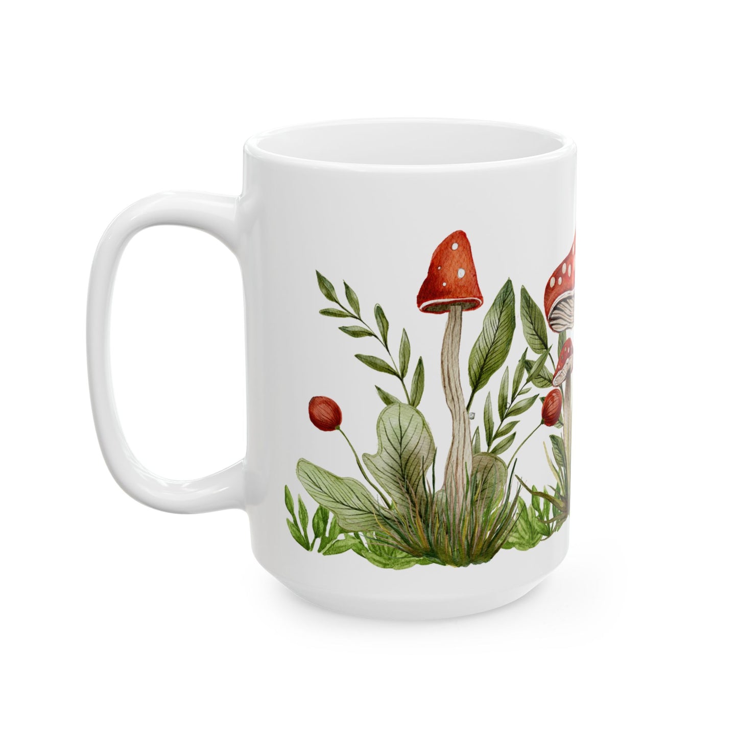 Mushroom Garden Ceramic Mug Gift Idea for Gardener Green Thumb available in 2 sizes