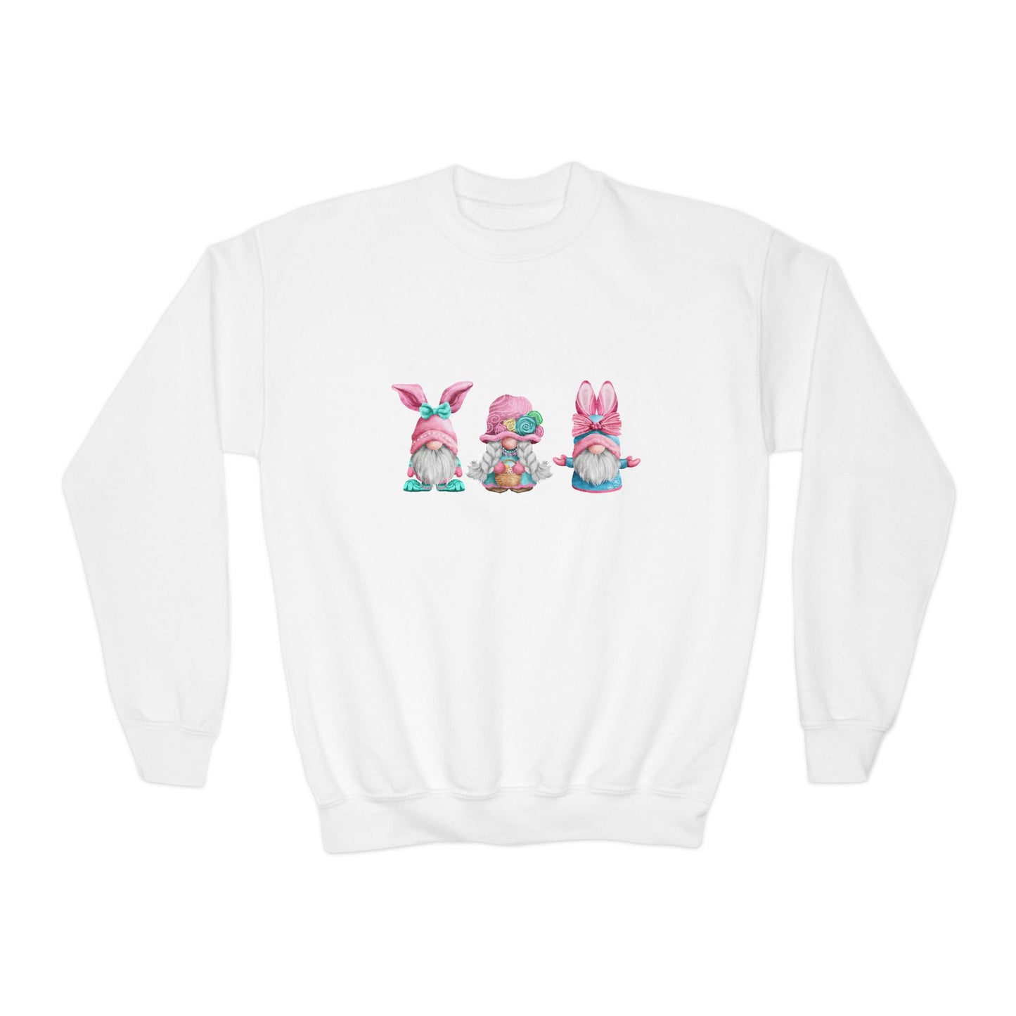 Happy Easter Pastel Gnomes in Bunny Ears Sweatshirt Girl Spring Outfit Gift Idea