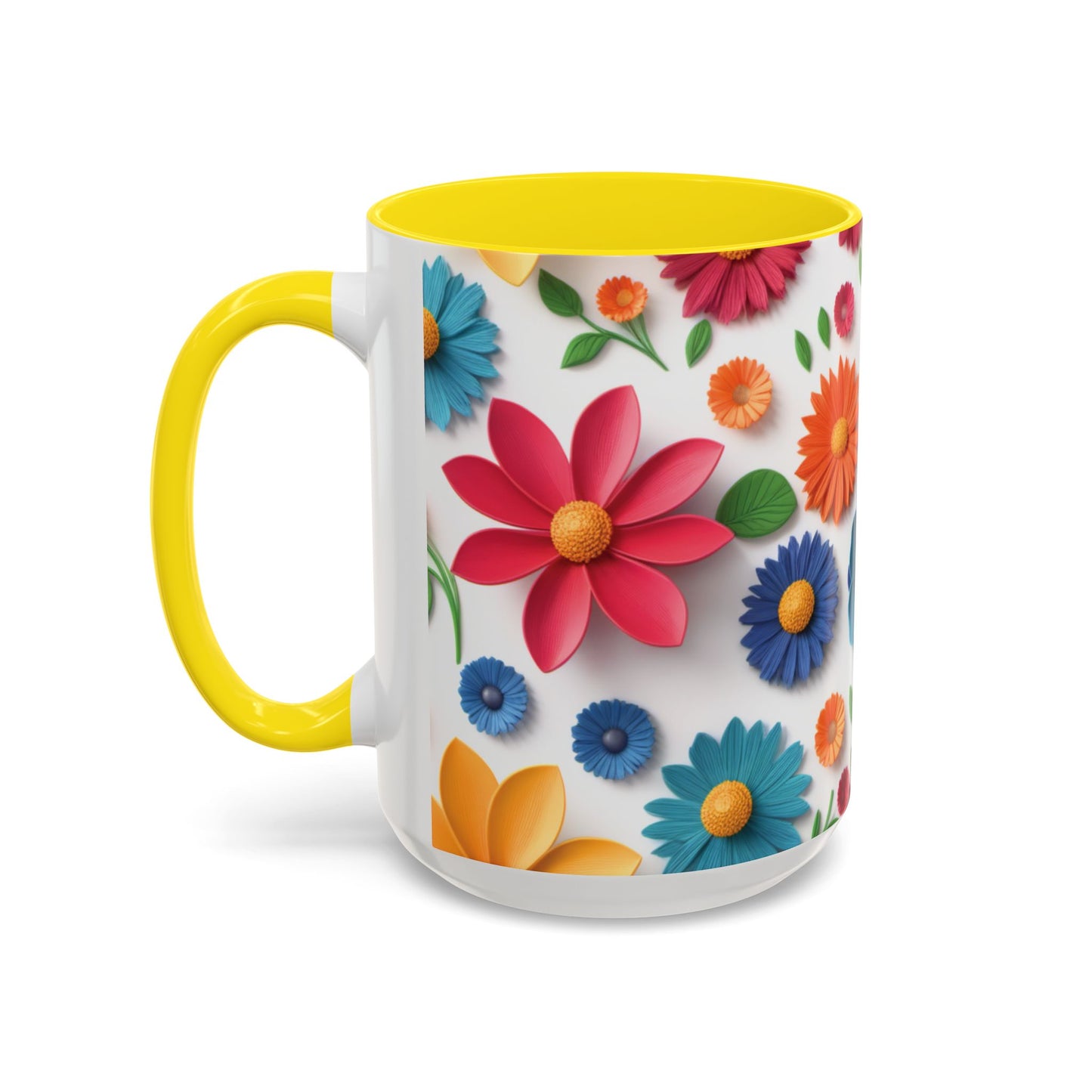 Vibrant 3D Floral Ceramic Mug in 2 sizes.