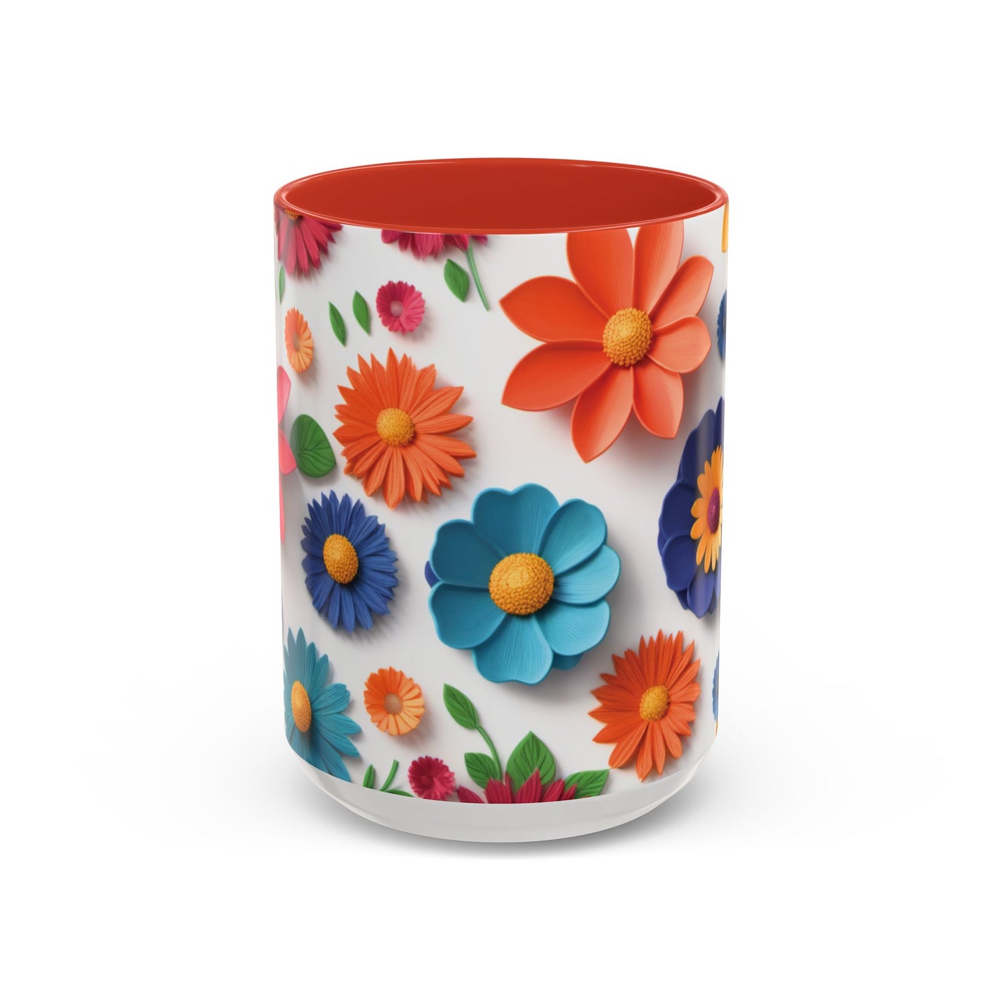 Vibrant 3D Floral Ceramic Mug in 2 sizes.