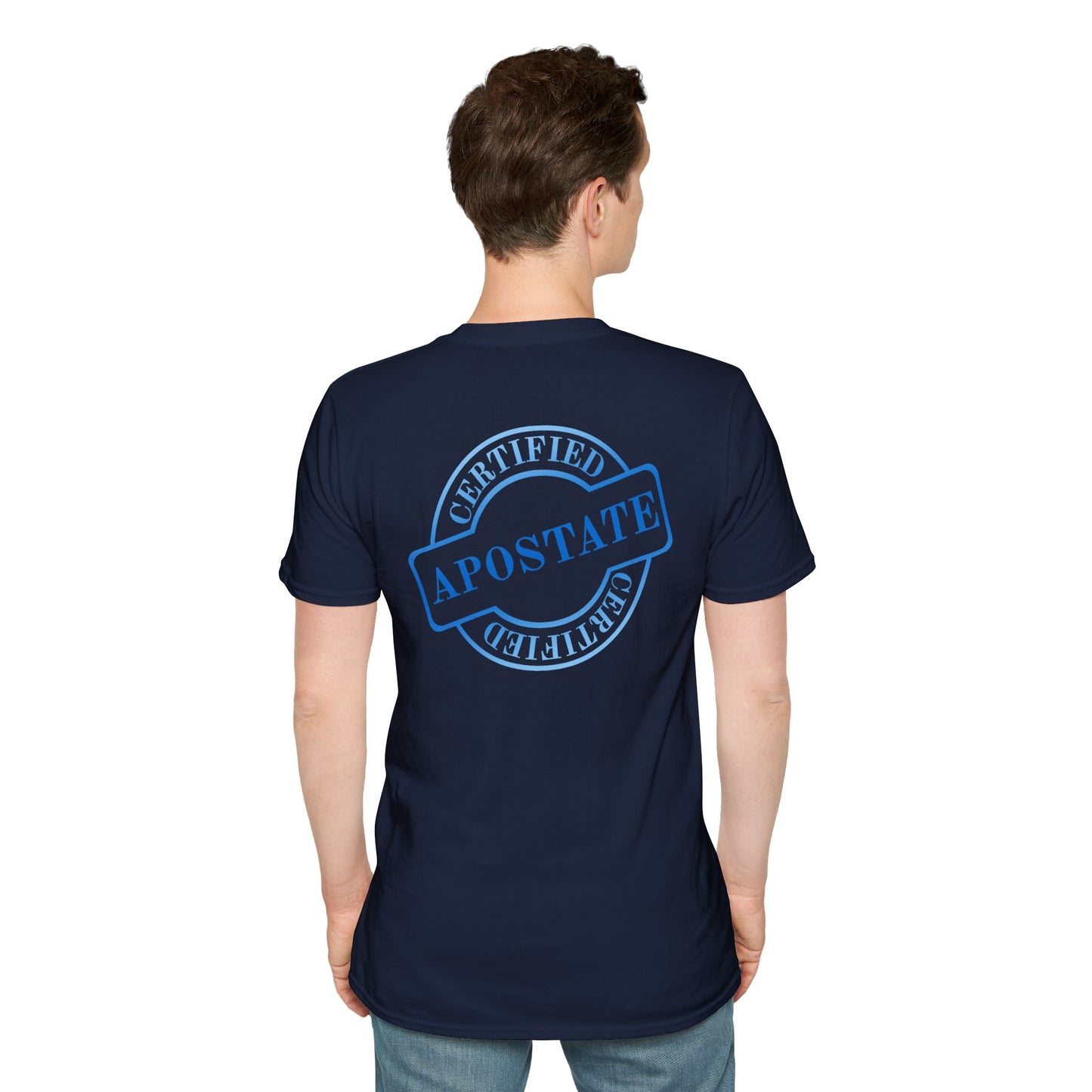 Certified Apostate T-Shirt Pocket Print & Back Stamp Printify