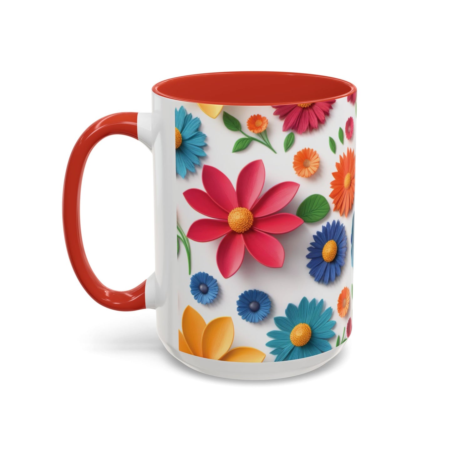 Vibrant 3D Floral Ceramic Mug in 2 sizes.