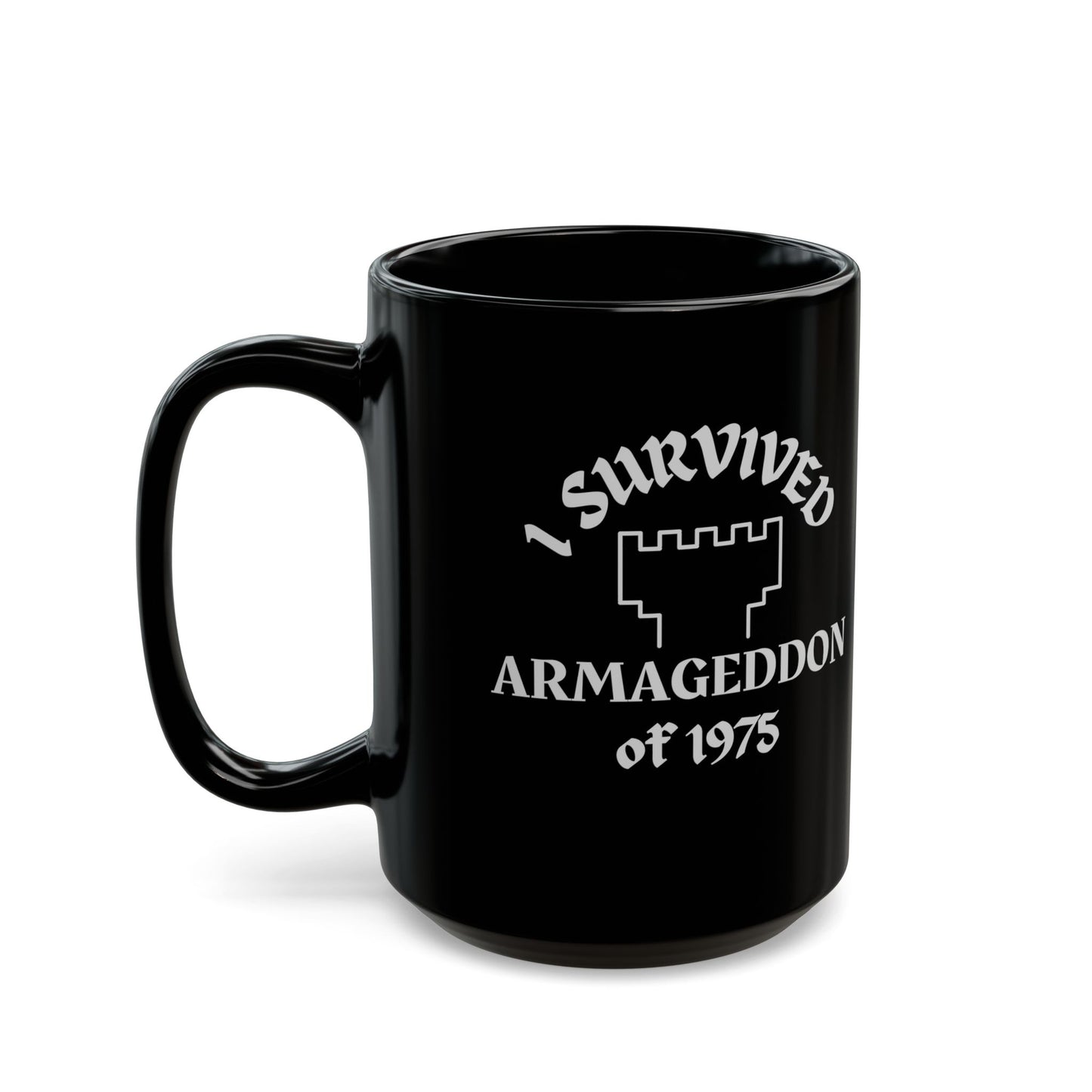 Taza de sobreviviente del Armagedón de 1975 del culto apóstata de ex testigos de Jehová disponible en 11 y 15 oz