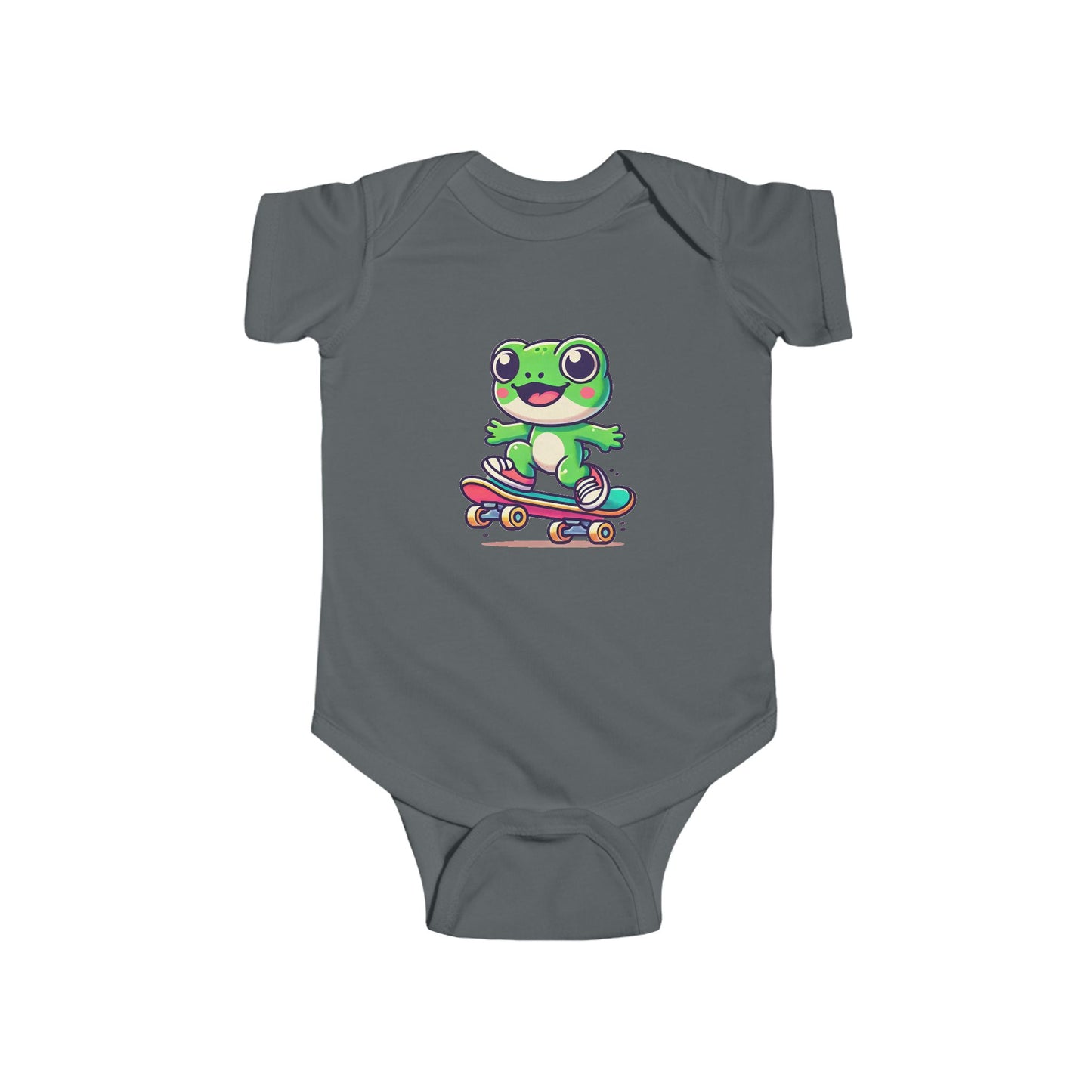 Skateboarding Frog Infant Baby Bodysuit, Cute Baby Clothes, Newborn Baby Shower Gift