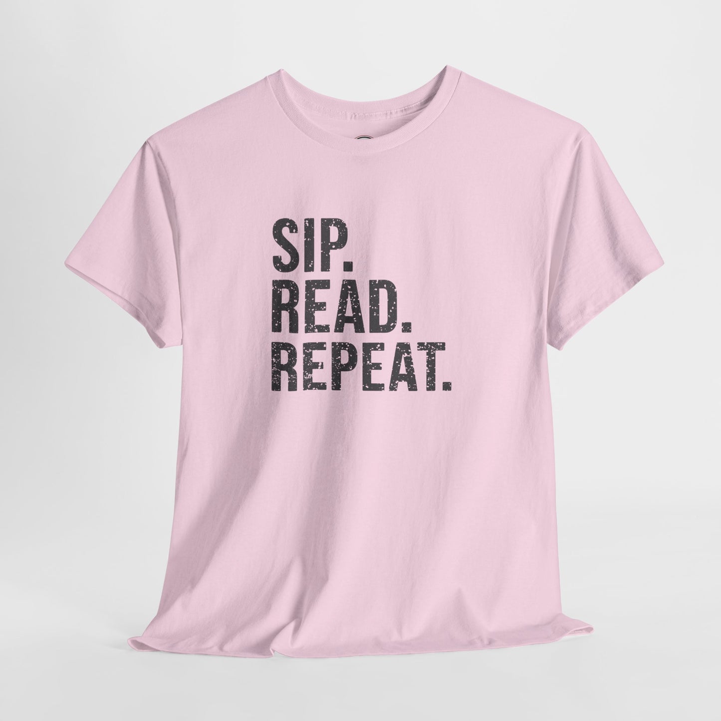 Sip Read Repeat Book Lover Casual Tee Printify