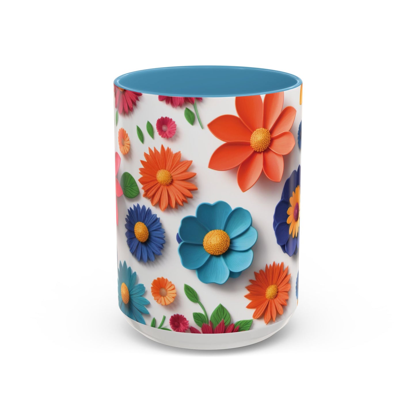 Vibrant 3D Floral Ceramic Mug in 2 sizes.