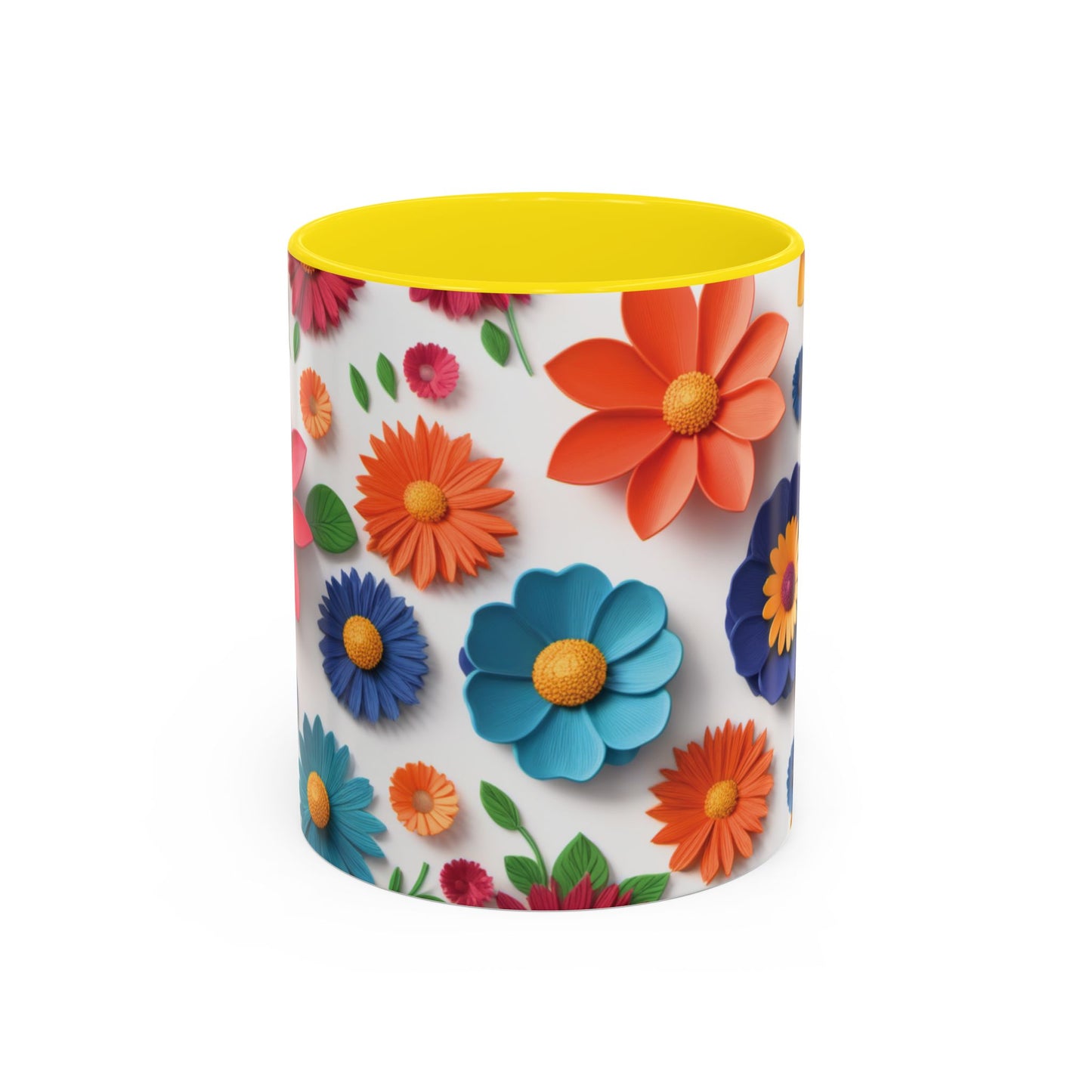 Vibrant 3D Floral Ceramic Mug in 2 sizes.