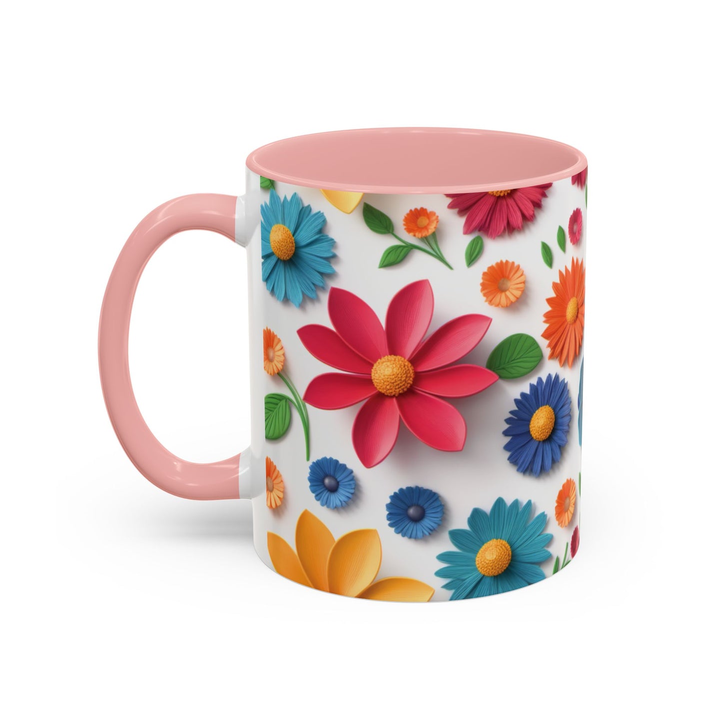 Vibrant 3D Floral Ceramic Mug in 2 sizes.