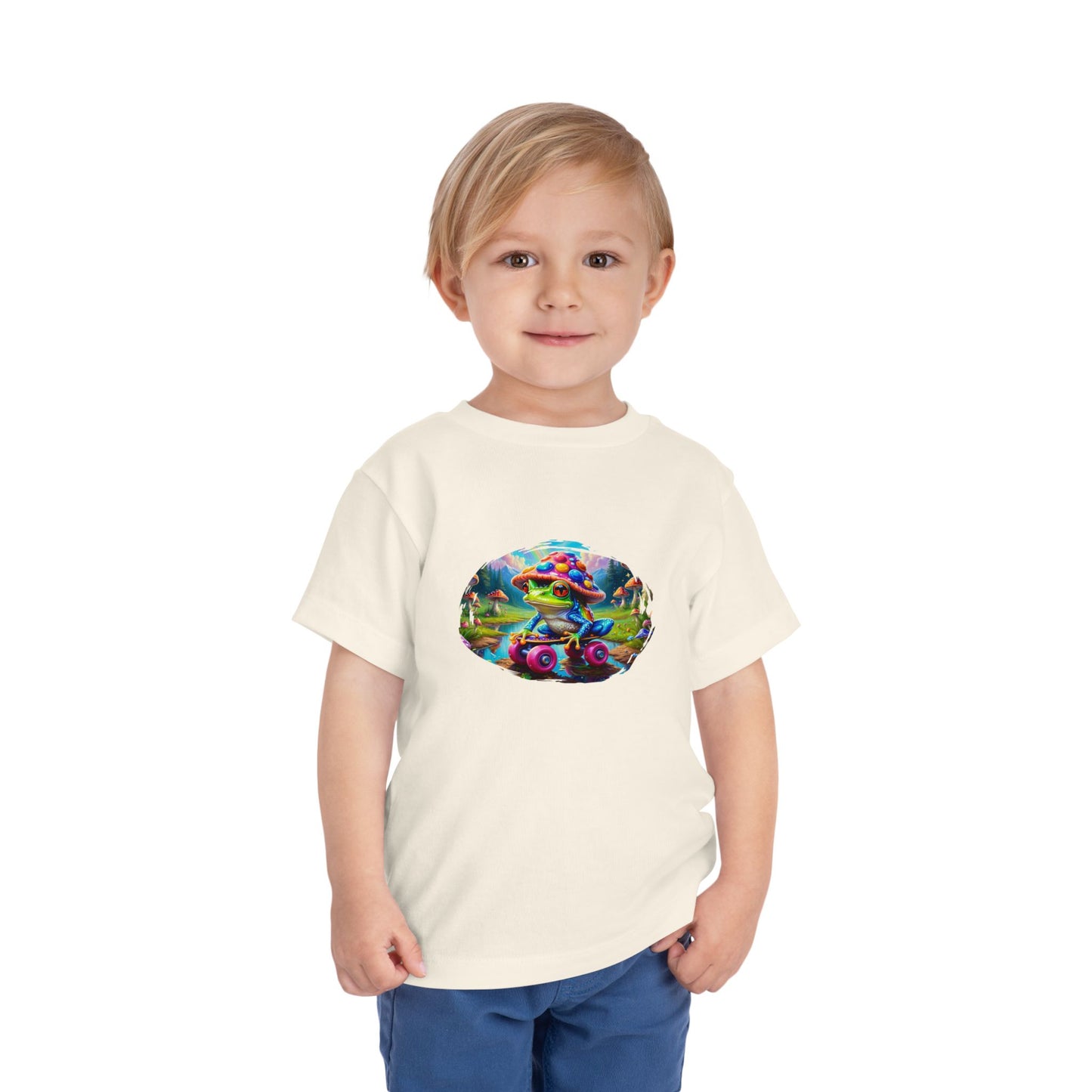 Linda camiseta gráfica para niños con rana patinadora Ropa para niños