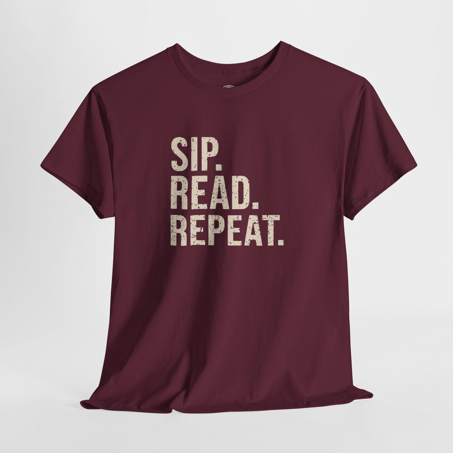 Sip Read Repeat Book Lover Casual Tee Printify