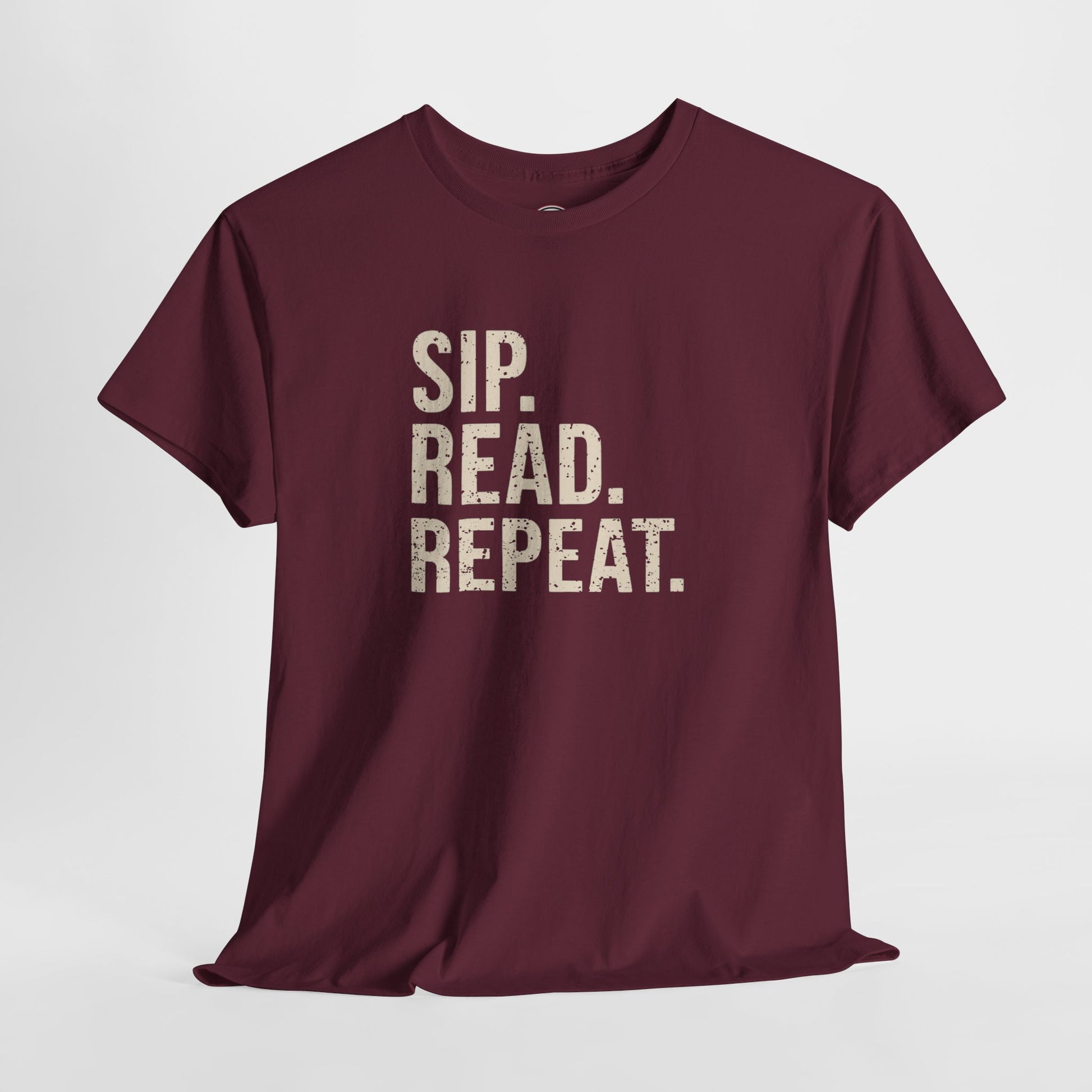 Sip Read Repeat Book Lover Casual Tee Printify